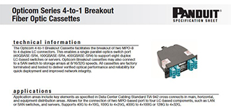 Opticom Series 4-to-1 Breakout Fiber Optic Cassettes