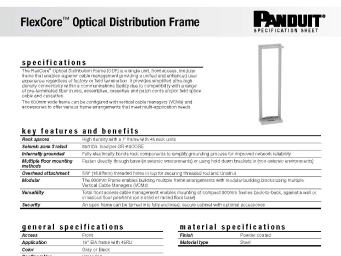 FlexCore™ Optical Distribution Frame Spec Sheet 