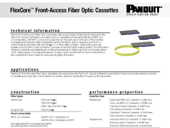 FlexCore™ Front-Access Fiber Optic Cassettes Spec Sheet 