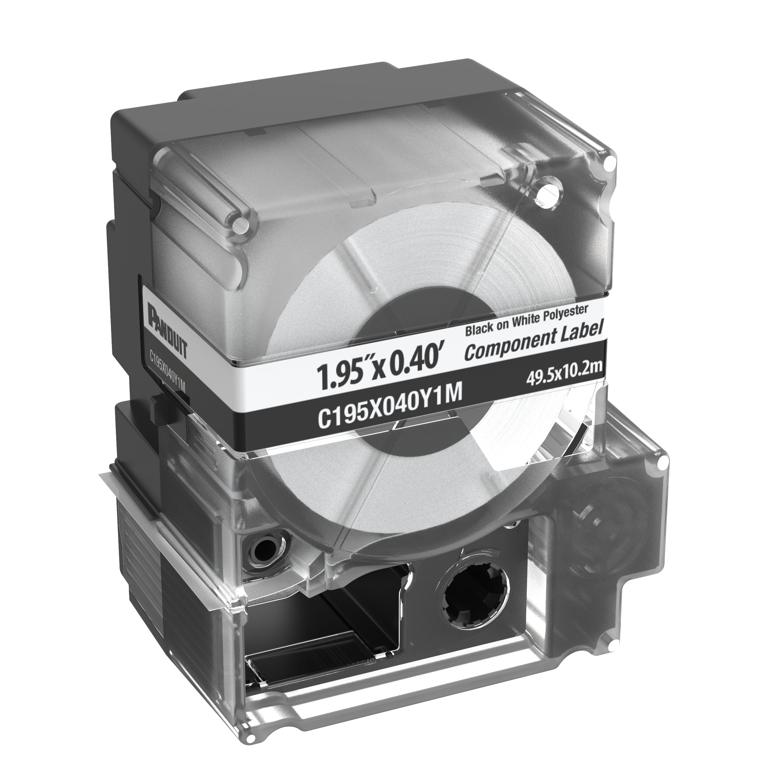 Product image for Panduit C195X040Y1M MP Printer Network Component Label, Polyester, White, 0.4"x1.95"