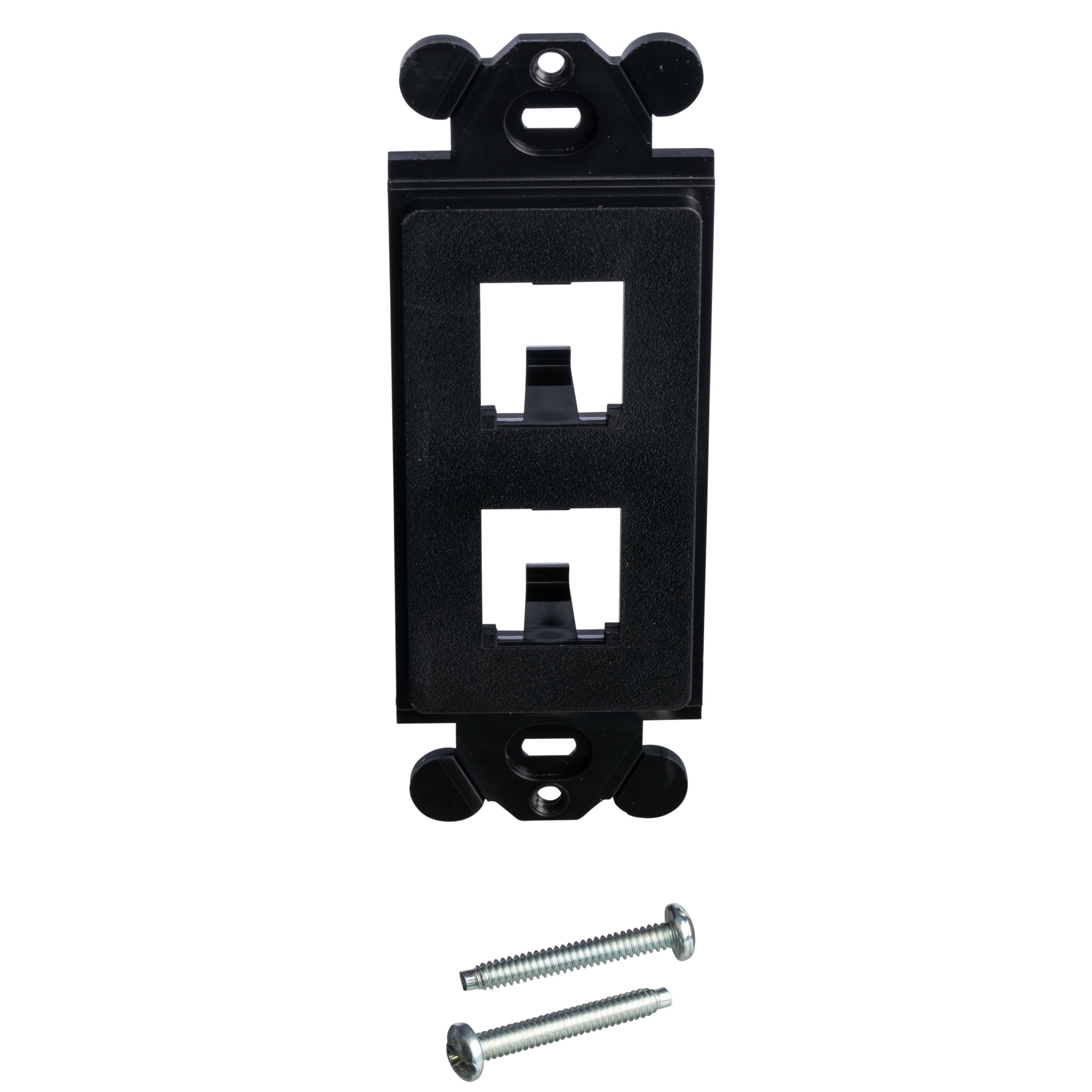 Mini Com rectangular adapter, 2 port, Black