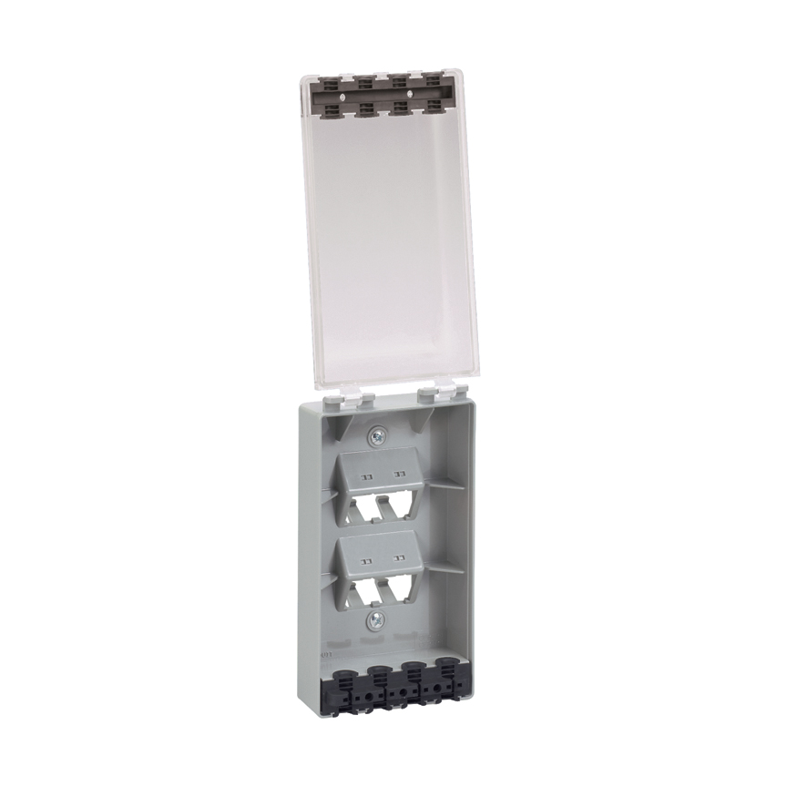 Product image for Panduit CFPWR4CL Faceplate,4Pt,WaterResistant,CL,EA