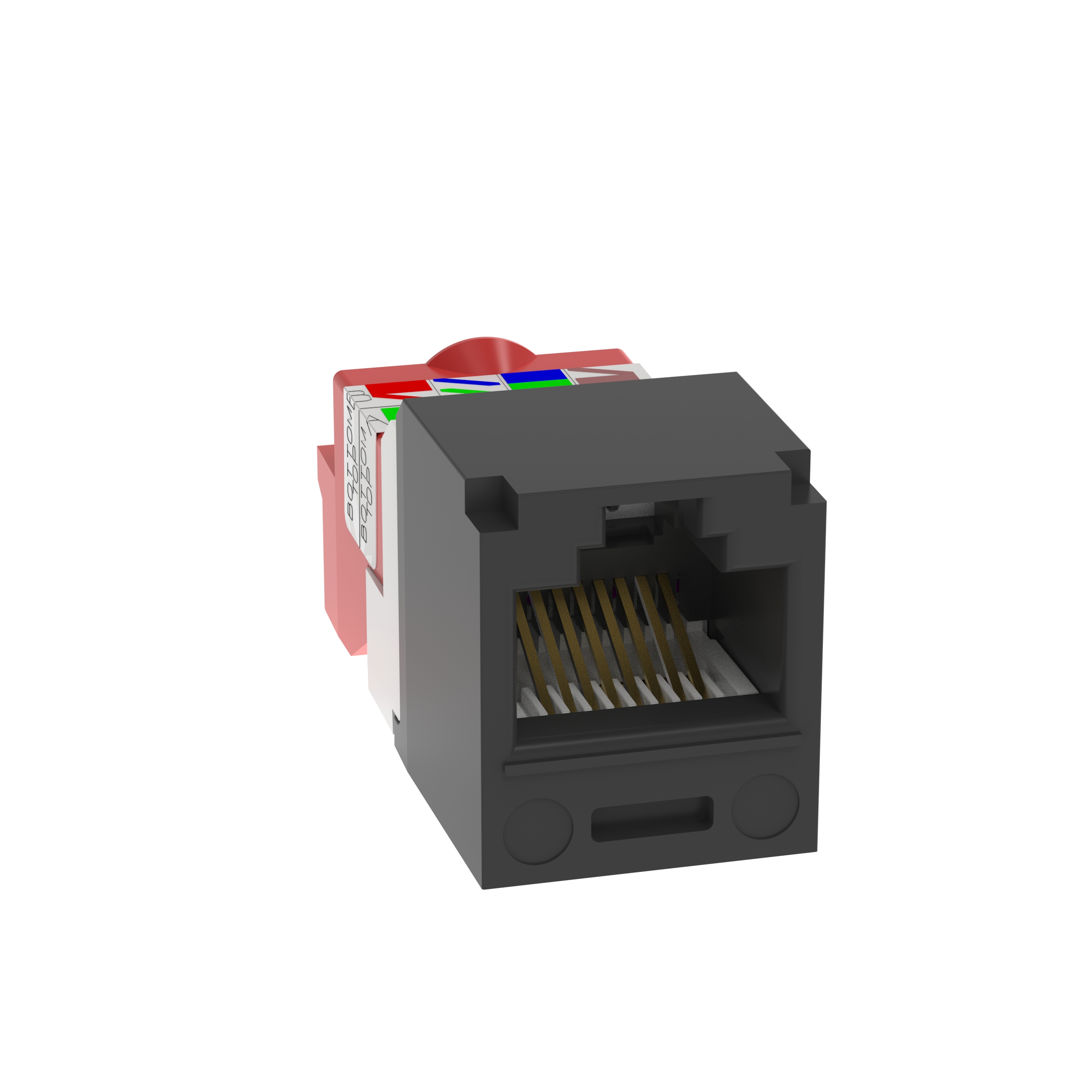 Product image for Panduit CJ5E88TBL 8-Position 8-Wire Black Category 5E Unshielded Twisted Pair Jack Module