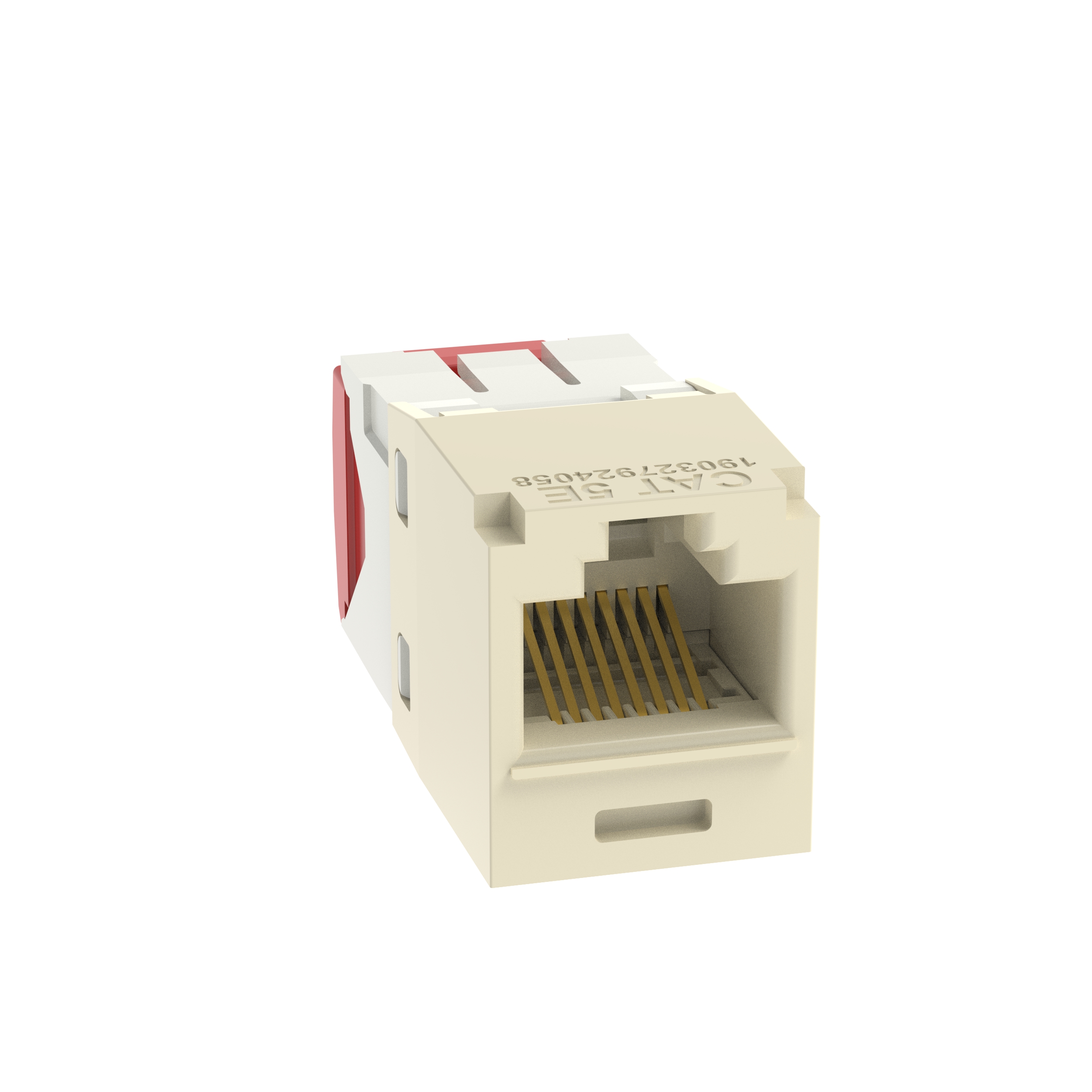 Mini-Com® UTP RJ45 Cat 5e TG Jack Module, Electric Ivory, 24 Pack