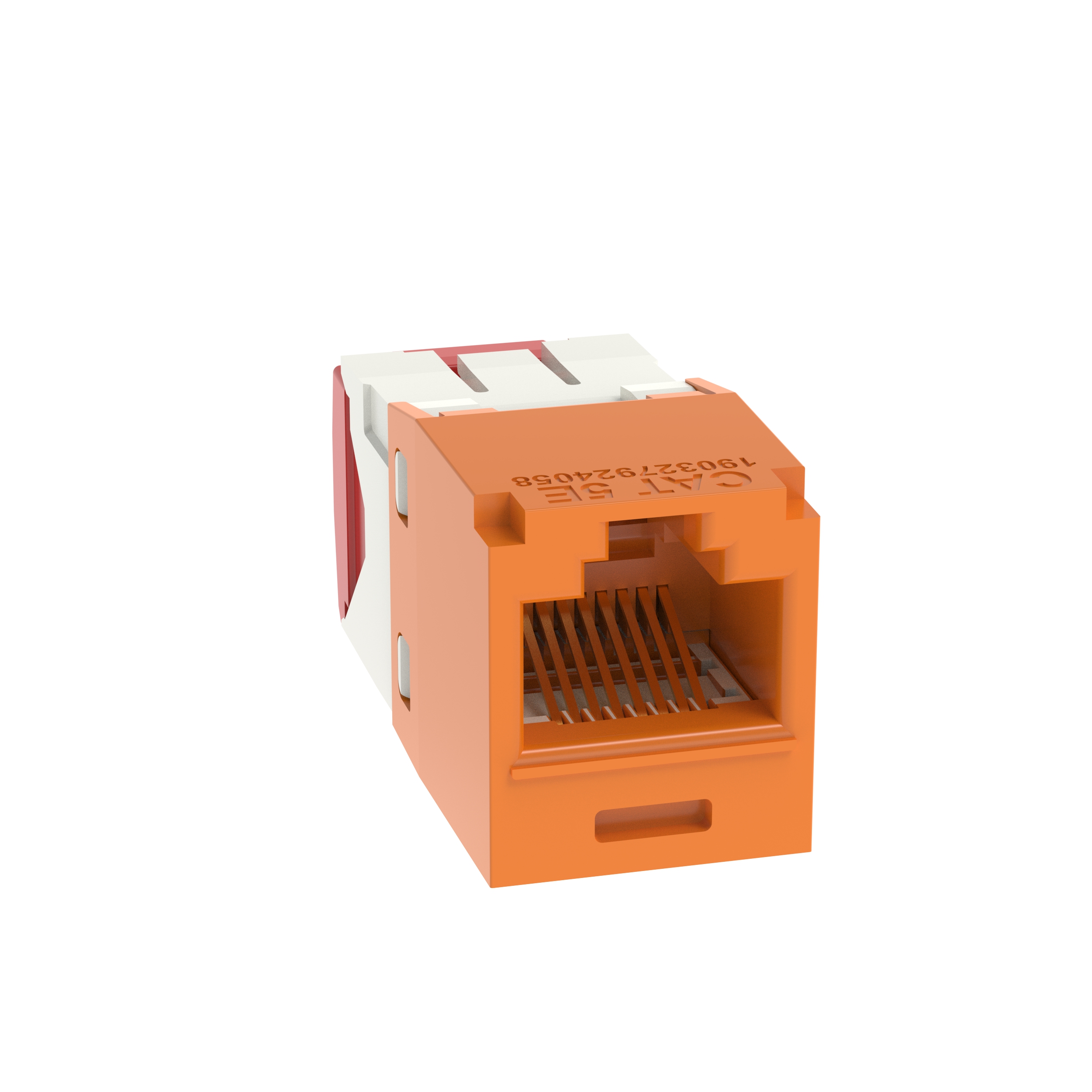 Mini-Com® UTP RJ45 Cat 5e TG Jack Module, Orange, 24 Pack