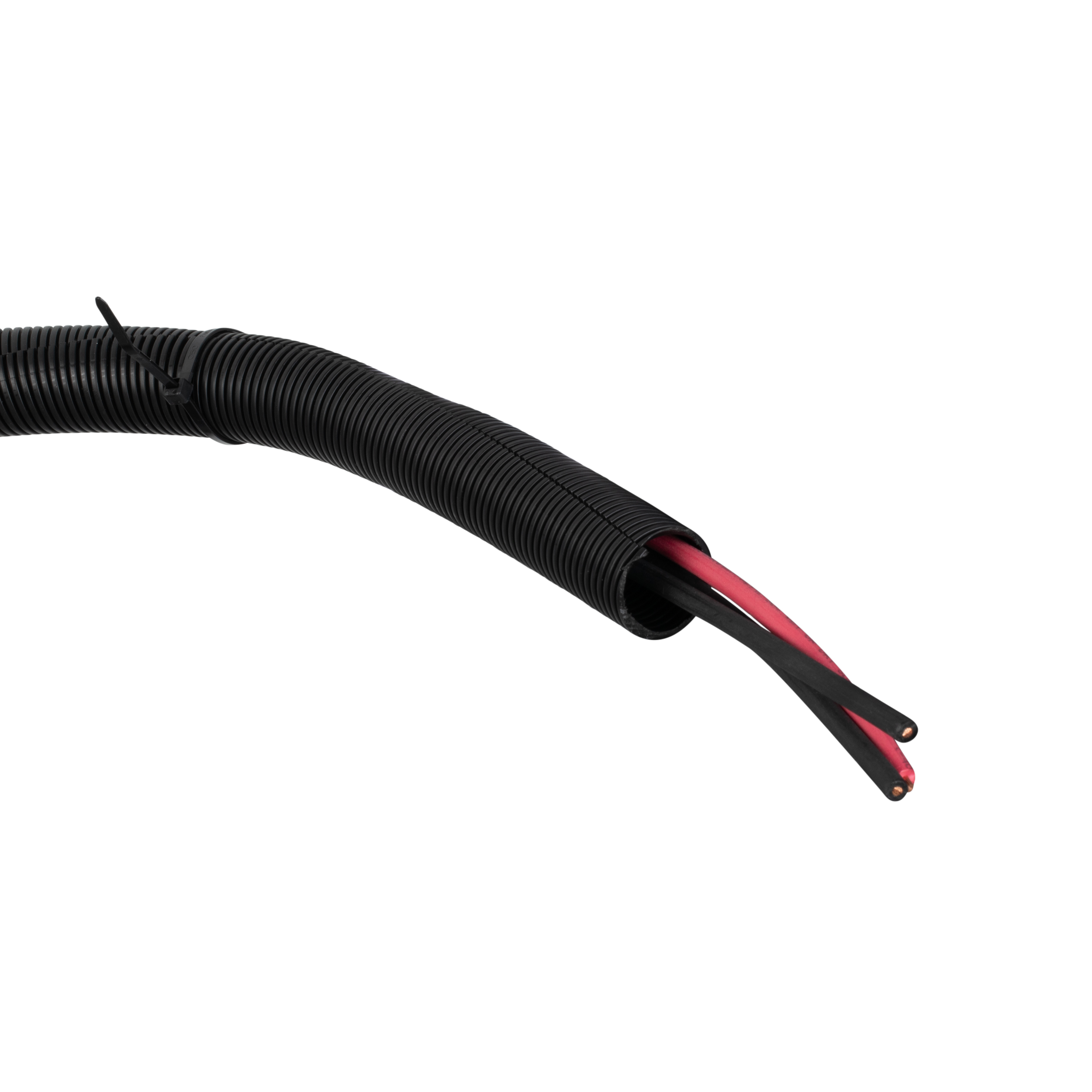 Product image for Panduit CLT150PUV-0 Corr. Loom Tubing, 1.5"x1542', UV Resistant Black