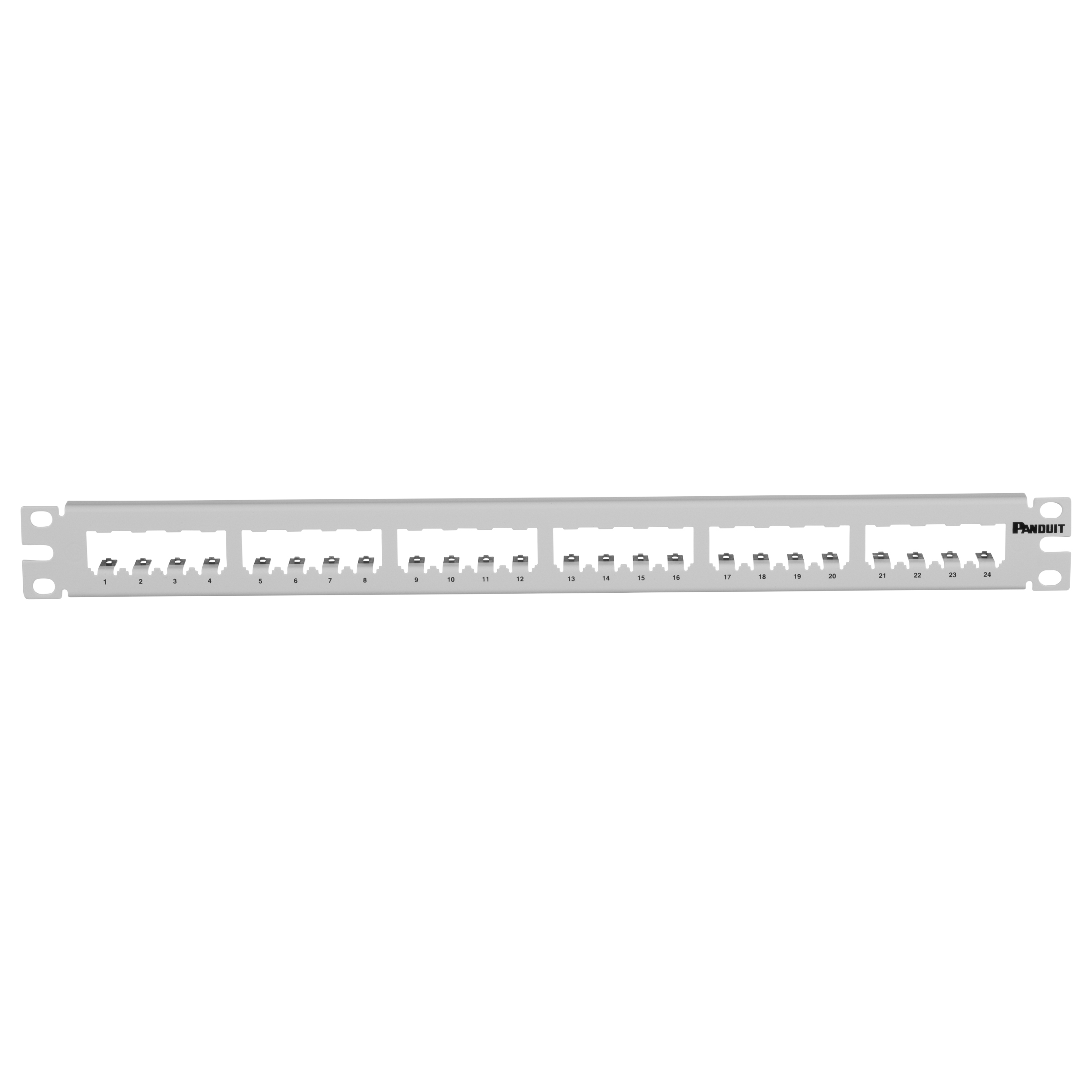 Mini-Com®, Flat,Shielded, Patch Panel, 24 Port, 1 RU, White