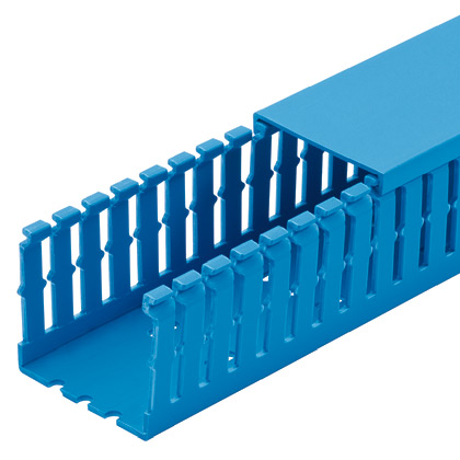 Product image for Panduit F1.5X2IB6 Narrow Slotted Wiring Duct, PVC, 1.5" x 2" x 6ft, Intrinsic Blue