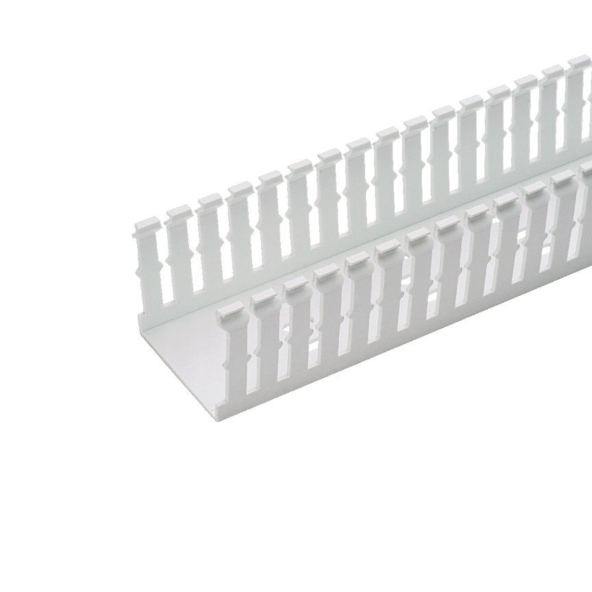 Product image for Panduit F1.5X2WH6 Narrow Slotted Wiring Duct, PVC, 1.5" x 2" x 6ft, White