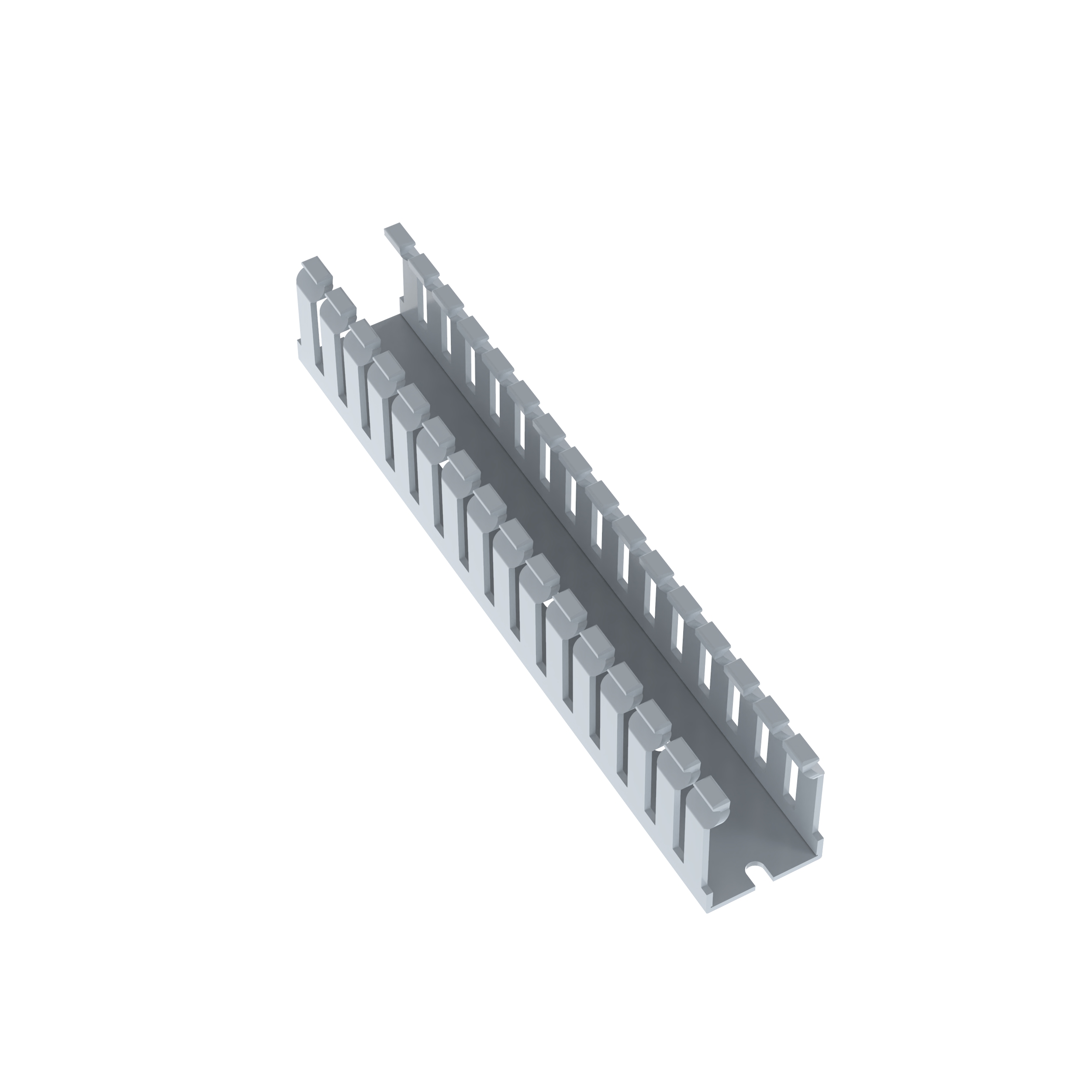 Product image for Panduit F1X1.5LG6 Narrow Slotted Wiring Duct, PVC, 1" x 1.5" x 6ft, Light Gray