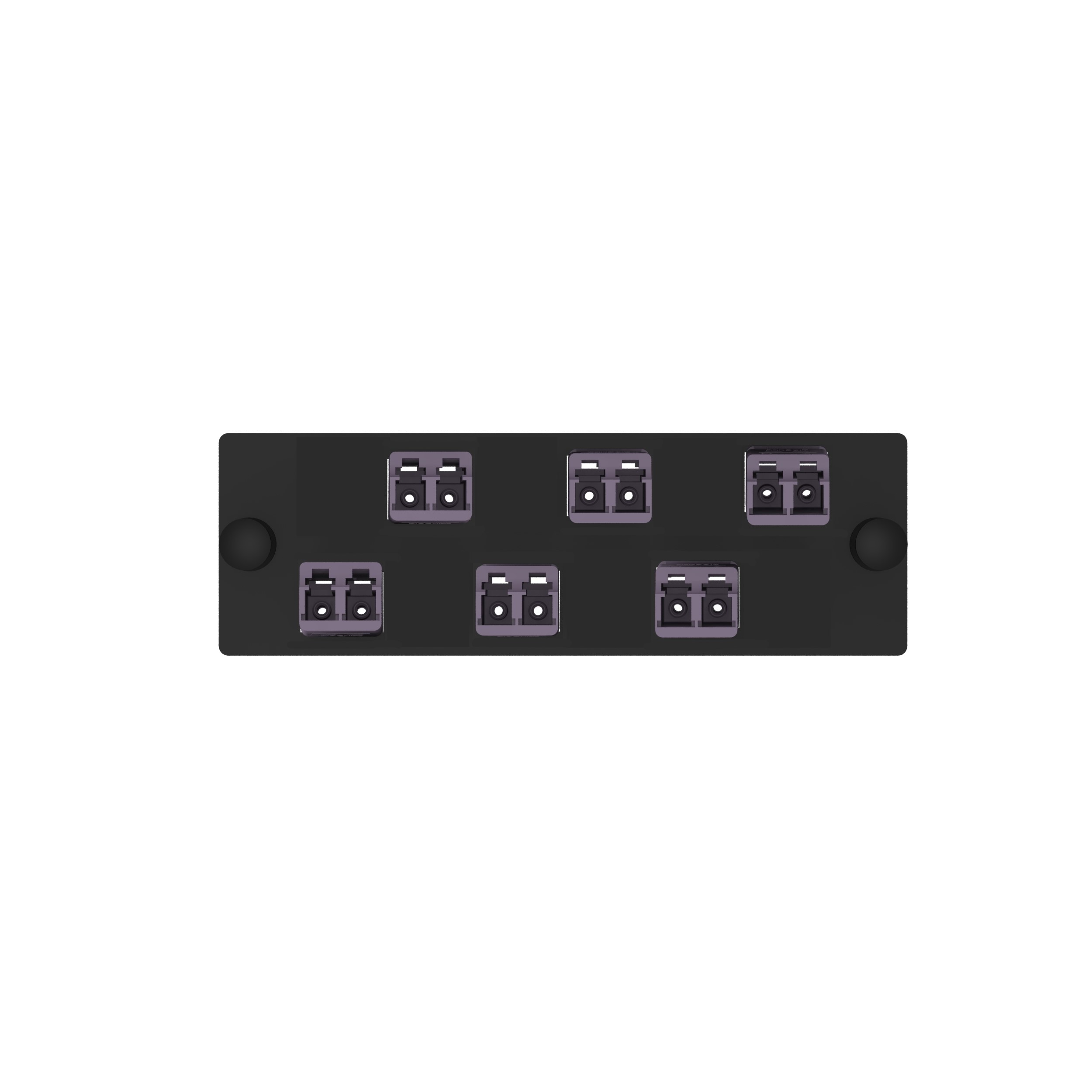 Opticom® Keyed G-Violet Fiber Adapter Panel, OM4, 6 LC Duplex