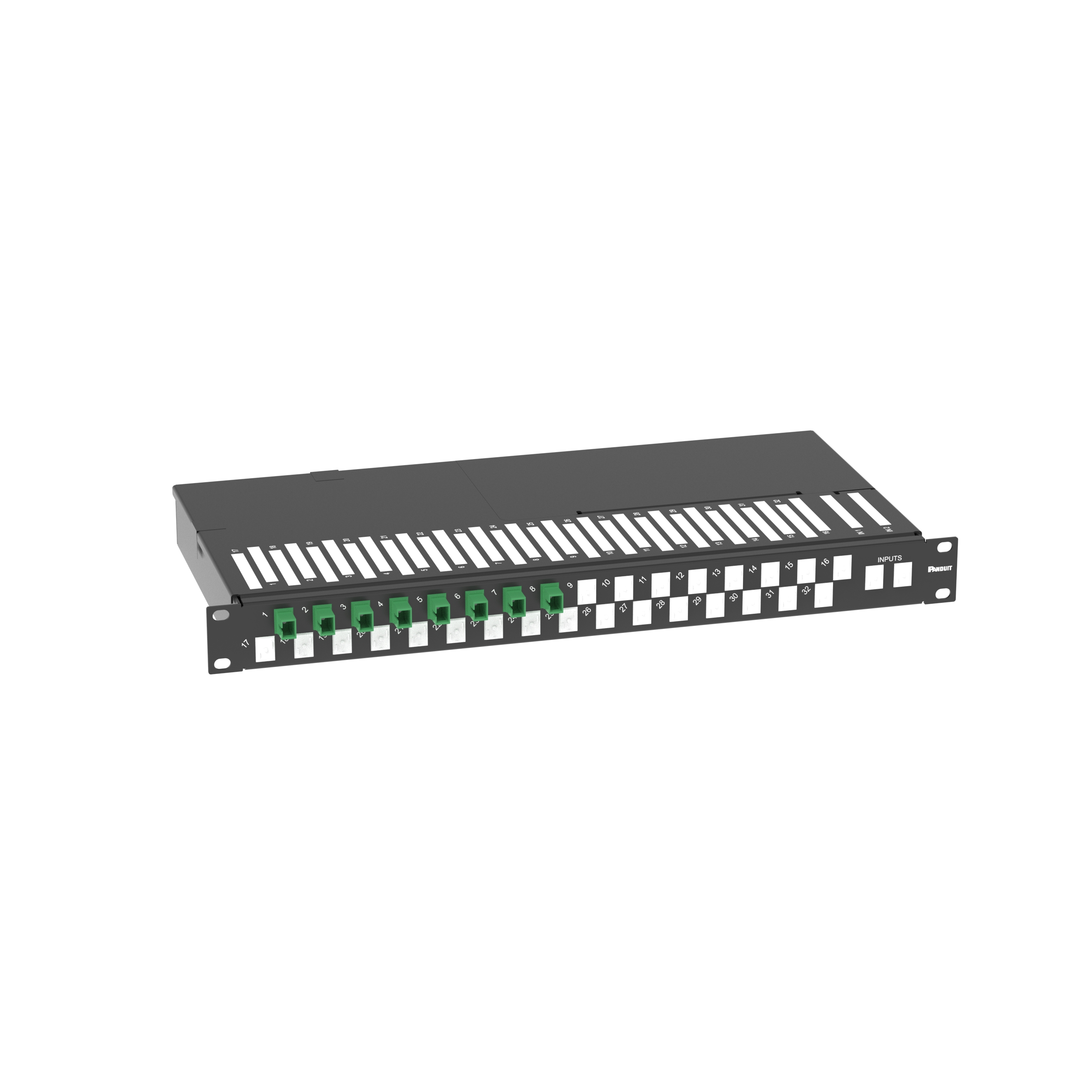 1 RU Splitter Tray for PON, 1 x Splice Input to 8 x SC-APC Outputs (1 x 8)