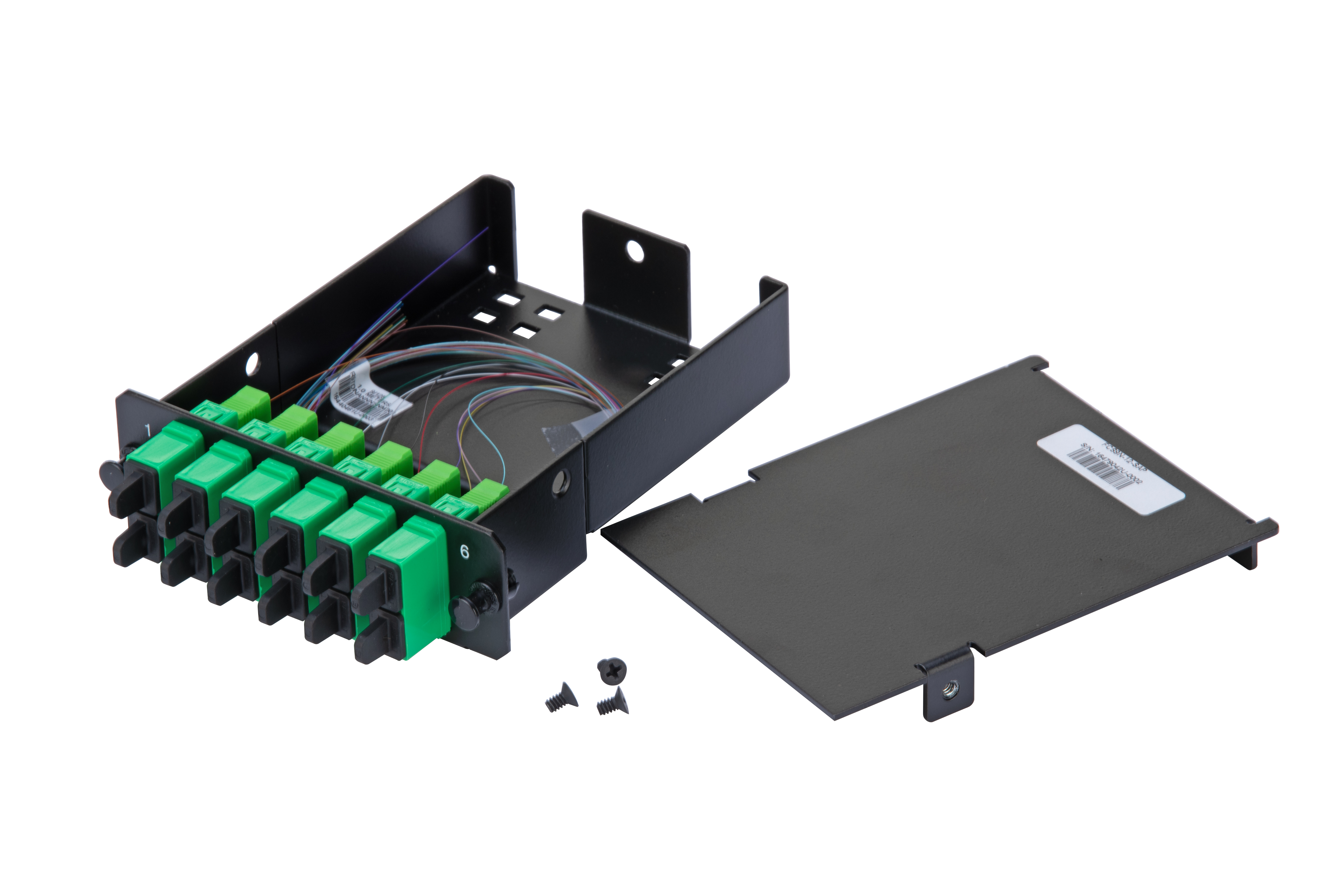 Product image for PANDUIT FCS9N-12-SAP OPTICOM SC SPLICE CASSETTE PRELOADED WITH 12 OS2 SC PIGTAILS (250UM), STANDARD IL