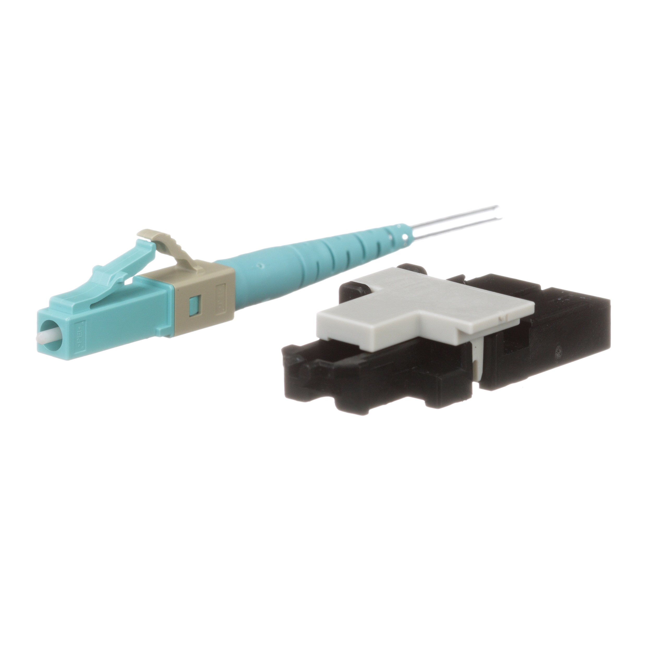 Product image for Panduit FLCS2/9SOCPXAQ Fusion Splice LC Connector, OM3/OM4/OM5, Aqua