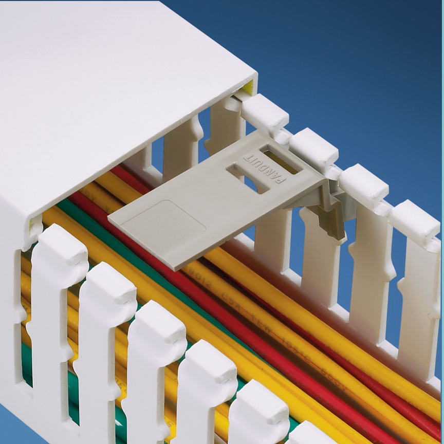 Product image for Panduit FMWR-C Type Mc Duct Wire Retainer/labeling Device, 1.46" - 3.94" Duct Width, Pvc, Dark Beige, 100 Pc. Package Quantity.