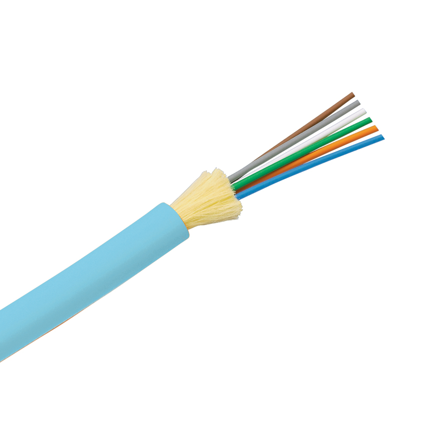 Product image for Panduit FODRZ06Y Opti-Core® 6 Fiber Optic Cable, OM4, Indoor, Riser, 900µm Buffered