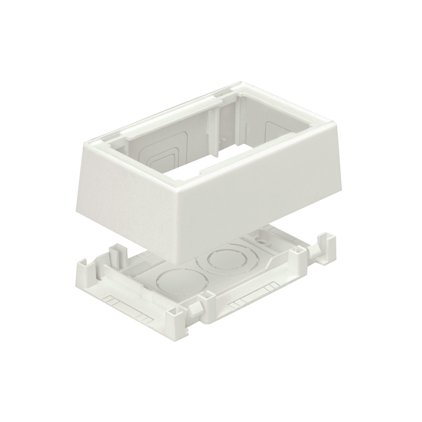 Product image for Panduit JB3510EI-A Single Gang Low Voltage 2-piece Outlet Box with Adh. for Screw-on Faceplates, Electric Ivory