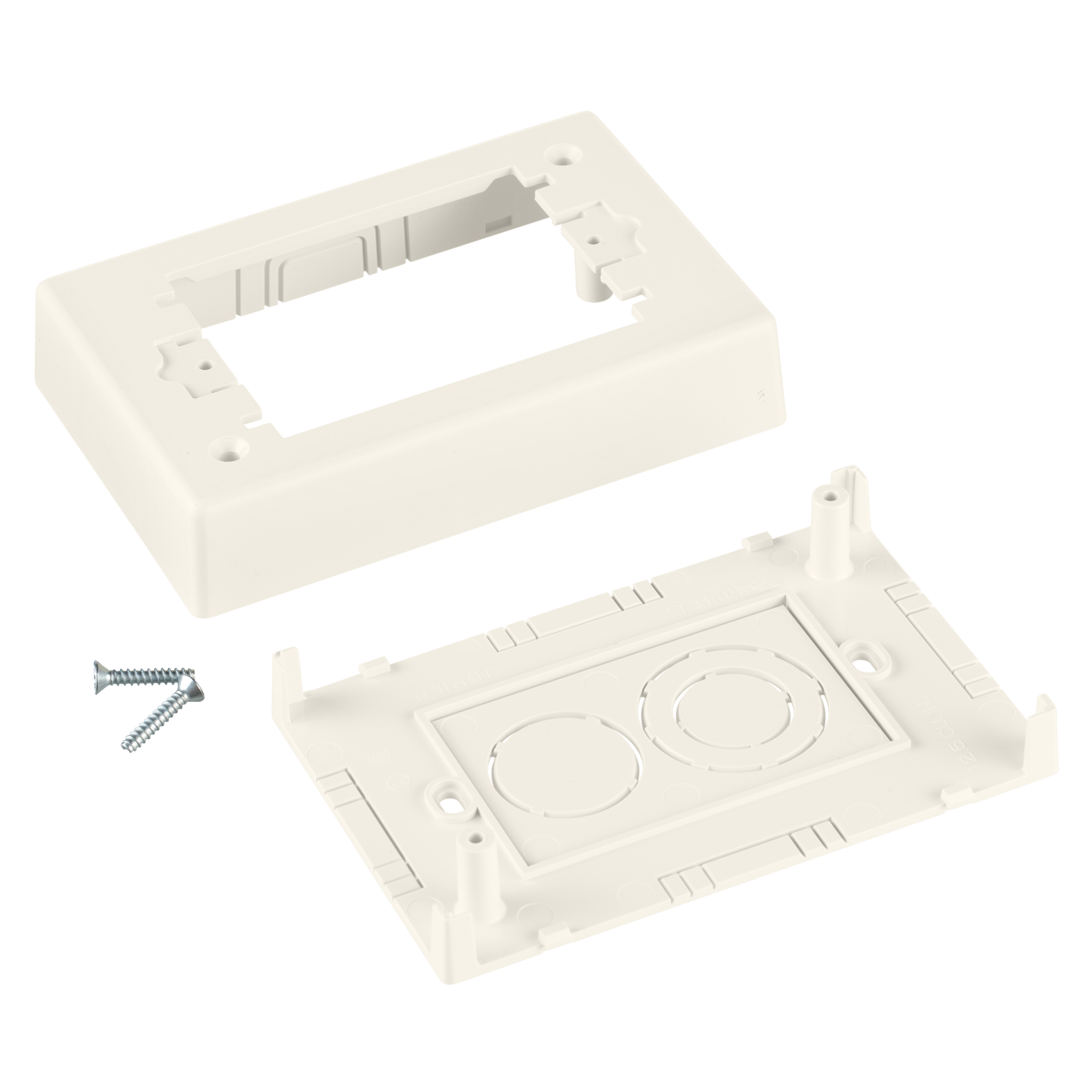 Surface Raceway, Power Rated Junction Box, 1-gang, 2-piece, White