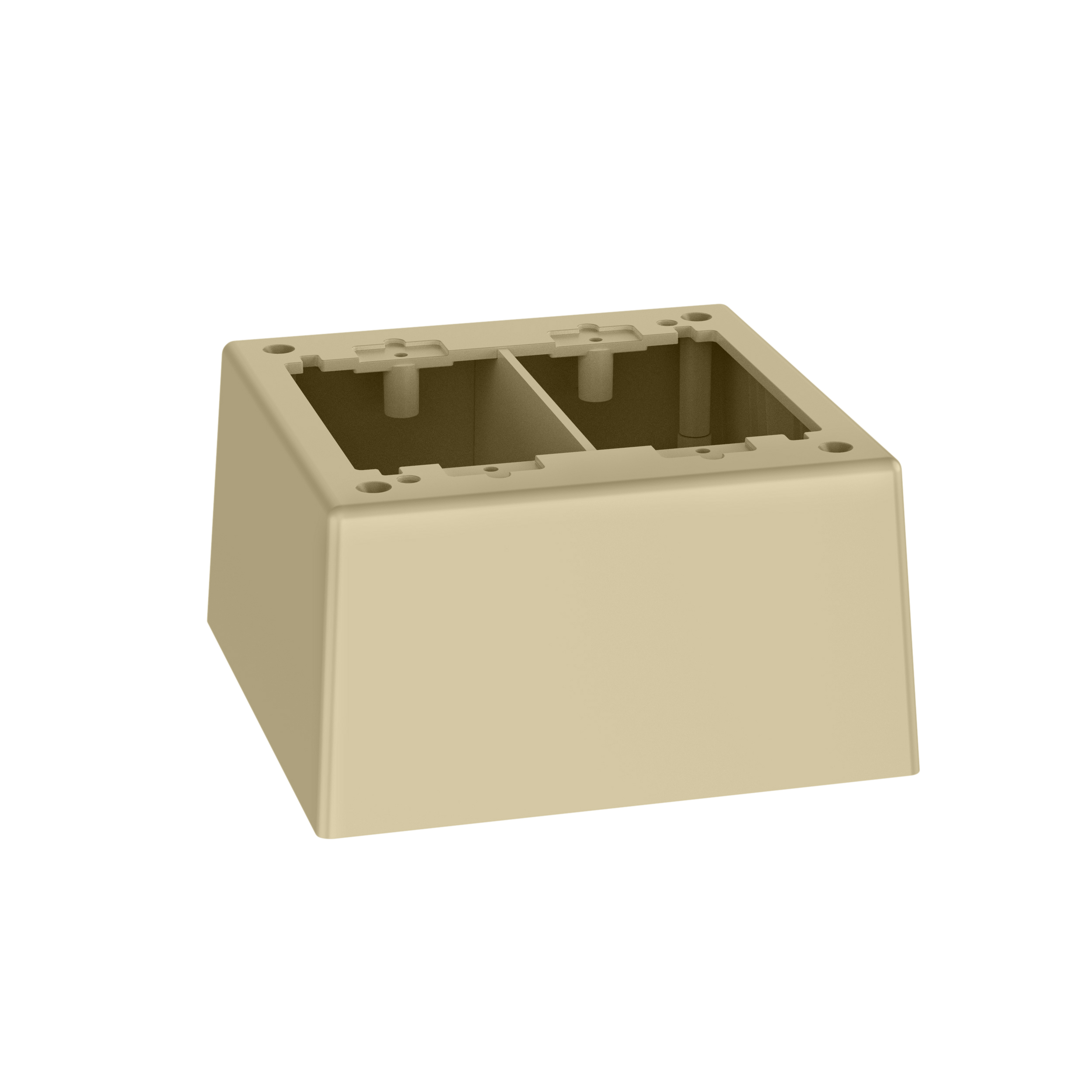 Product image for Panduit JBP2DEI Surface Raceway, Pwr Rated Junct. Box, 2-gang, 2-pc, Deep, Elec Ivory