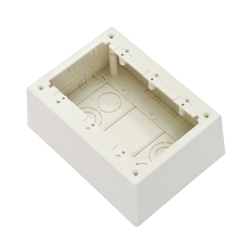 Product image for Panduit JBP3DIW Surface Raceway, Junction Box, Deep, 3-gang, Non-Metal, Off-White