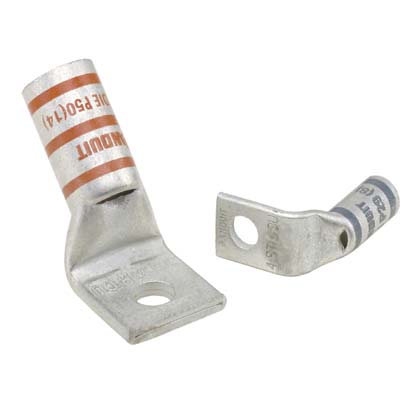 Product image for Panduit LCA8-10H-L Pan-Lug™ Copper 1 Hole 90. Tongue Compression Lug