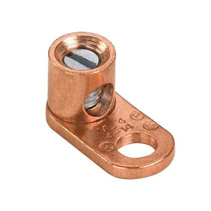 Pan-Lug™ ML1/0-LY Mech Con-Lugs, Copper, Strt, One 5/16" Stud, PK50