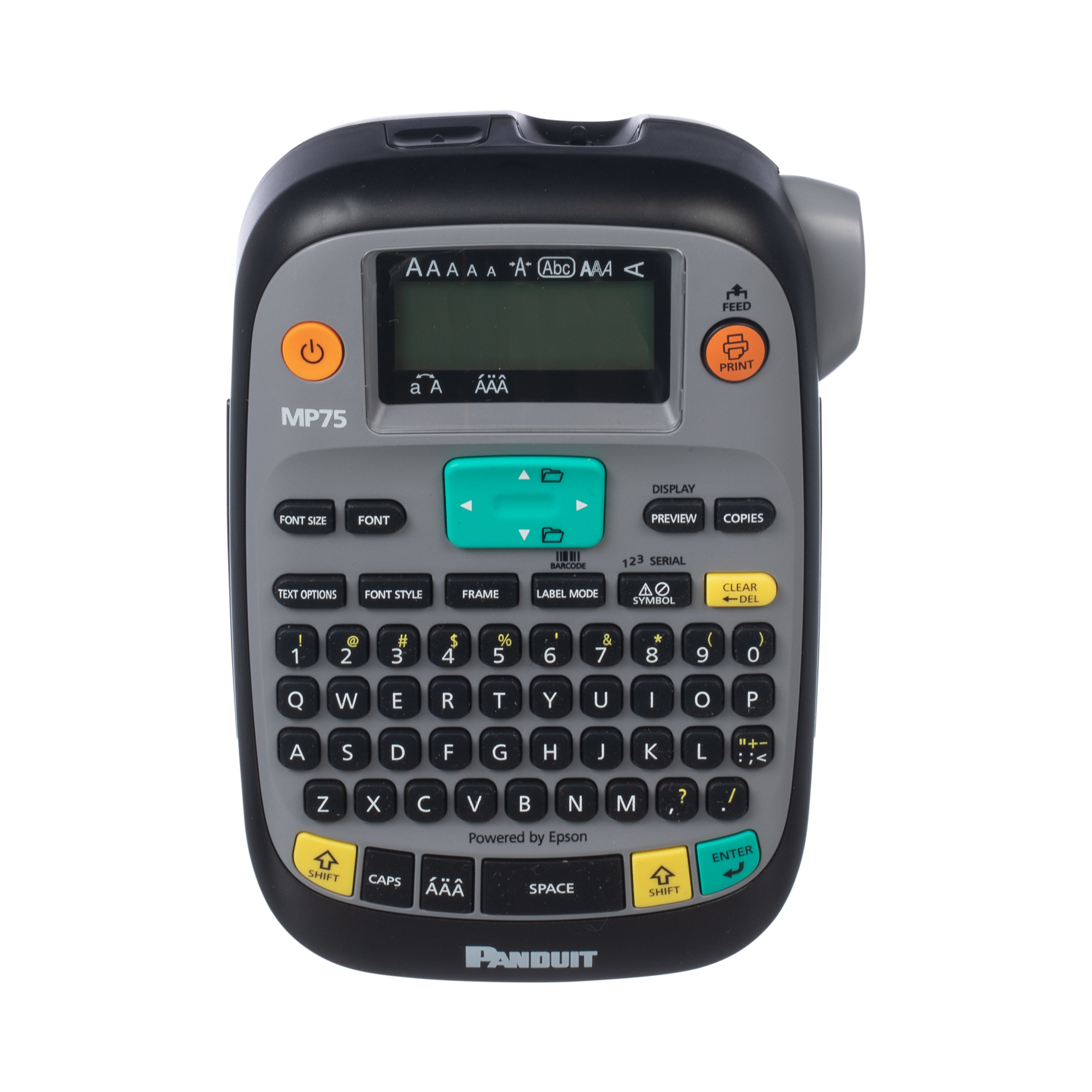 The MP75 mobile label printer is an affordable, compact entry level industrial printer. It features custom label modes, a qwerty keyboard, backlit LCD screen, and a large library of barcodes and custom symbols. With the MP75 you can print a variety of continuous tapes up to 0.75 in. wide for network