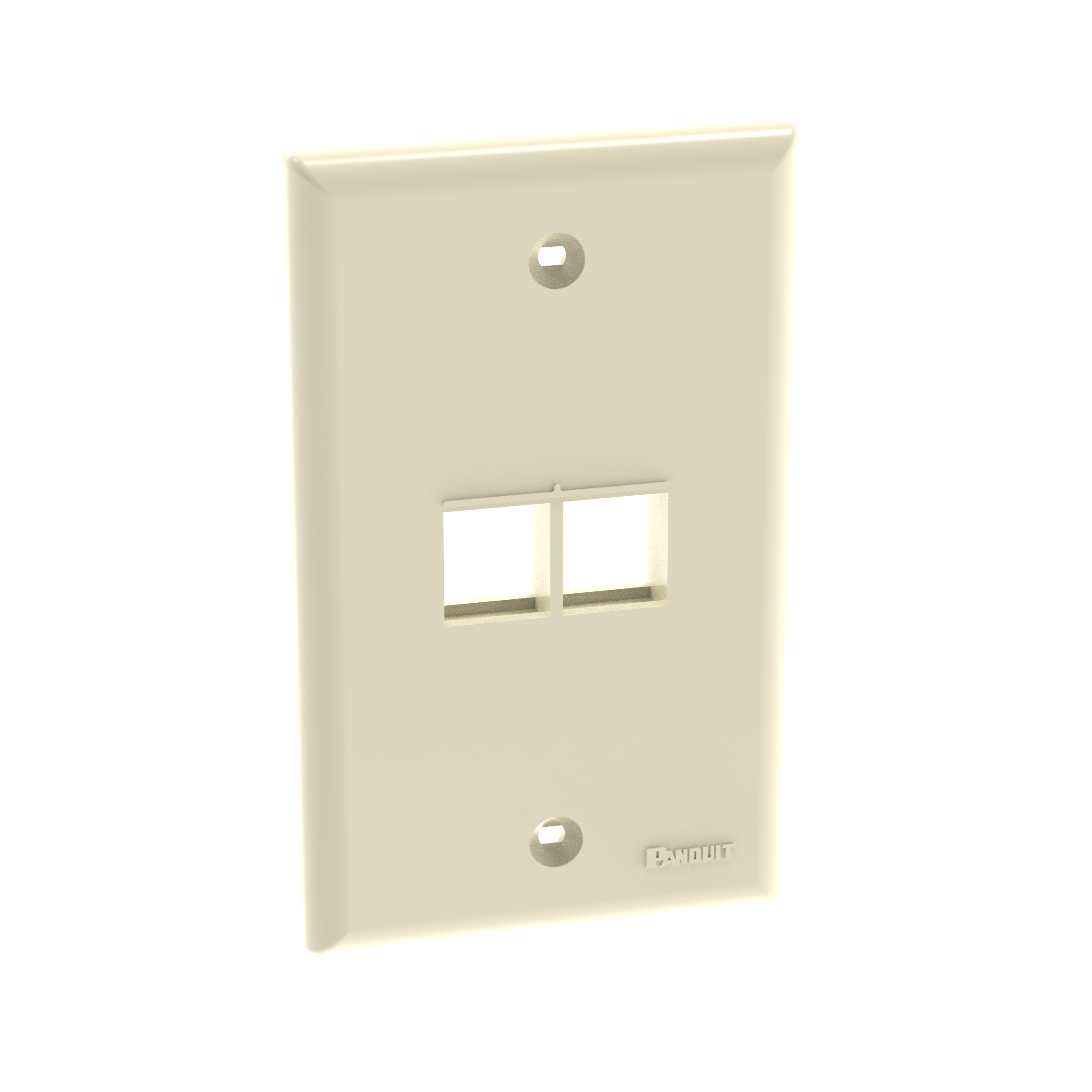Product image for Panduit NK2FNEI Faceplate, 2-Port, Electric Ivory