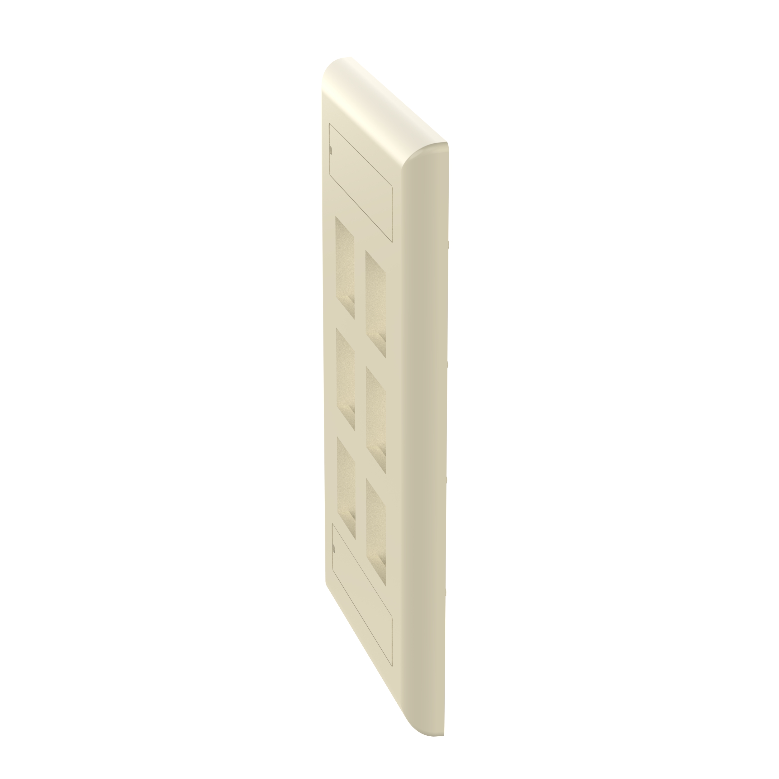 Product image for Panduit NK6FEIY Faceplate, 6-Port, Electric Ivory, with Label Pocket