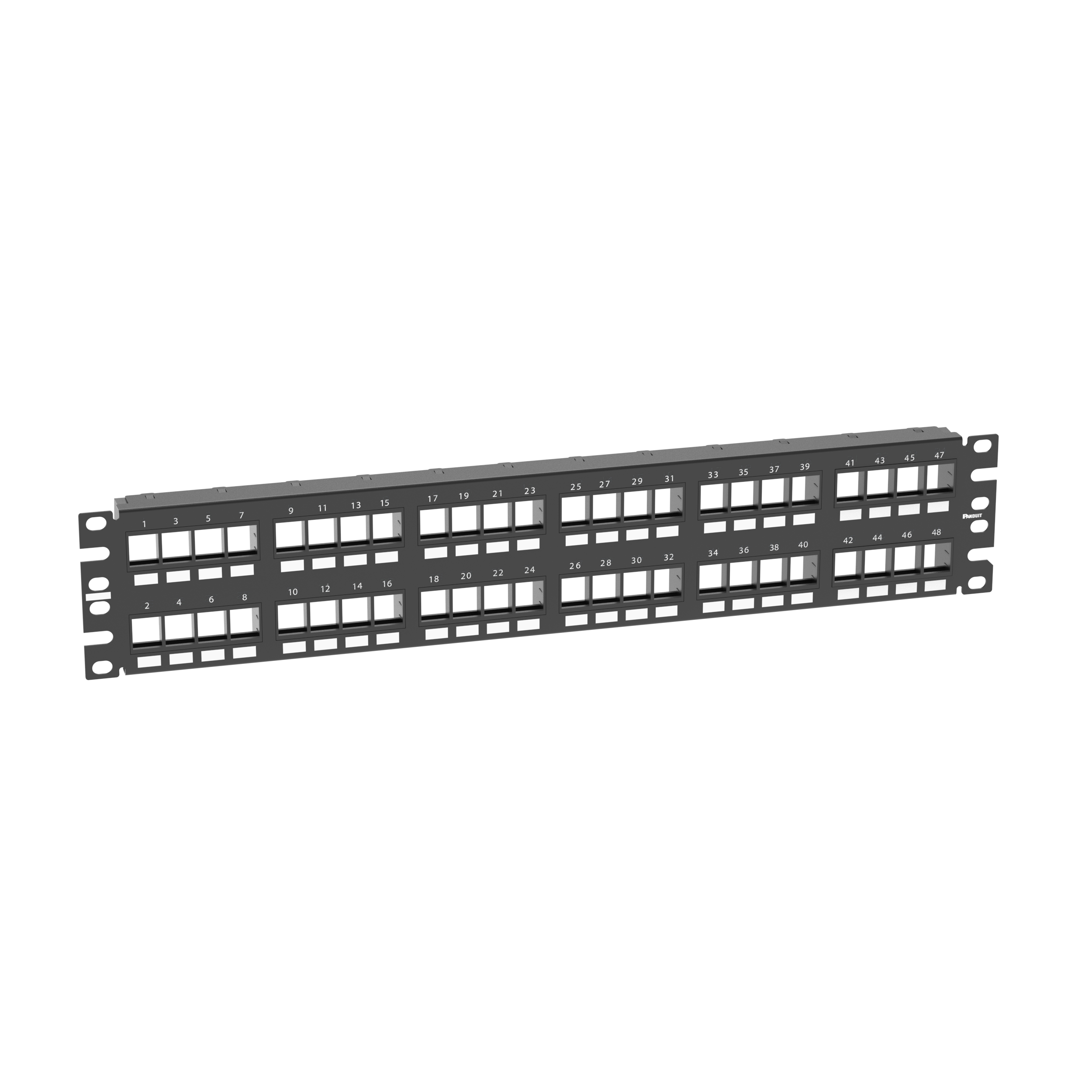 NetKey® Flat Patch Panel, 48 Port, 2 RU, BL