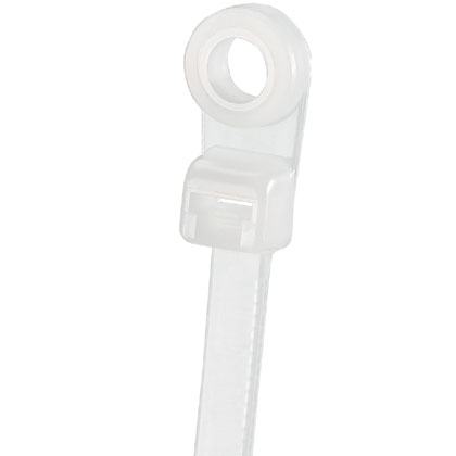 Product image for Panduit PLC1.5I-S8-C Clamp Tie, 6.1"L (155mm), #8 (M4) Screw, Intermediate, Nylon, Natural
