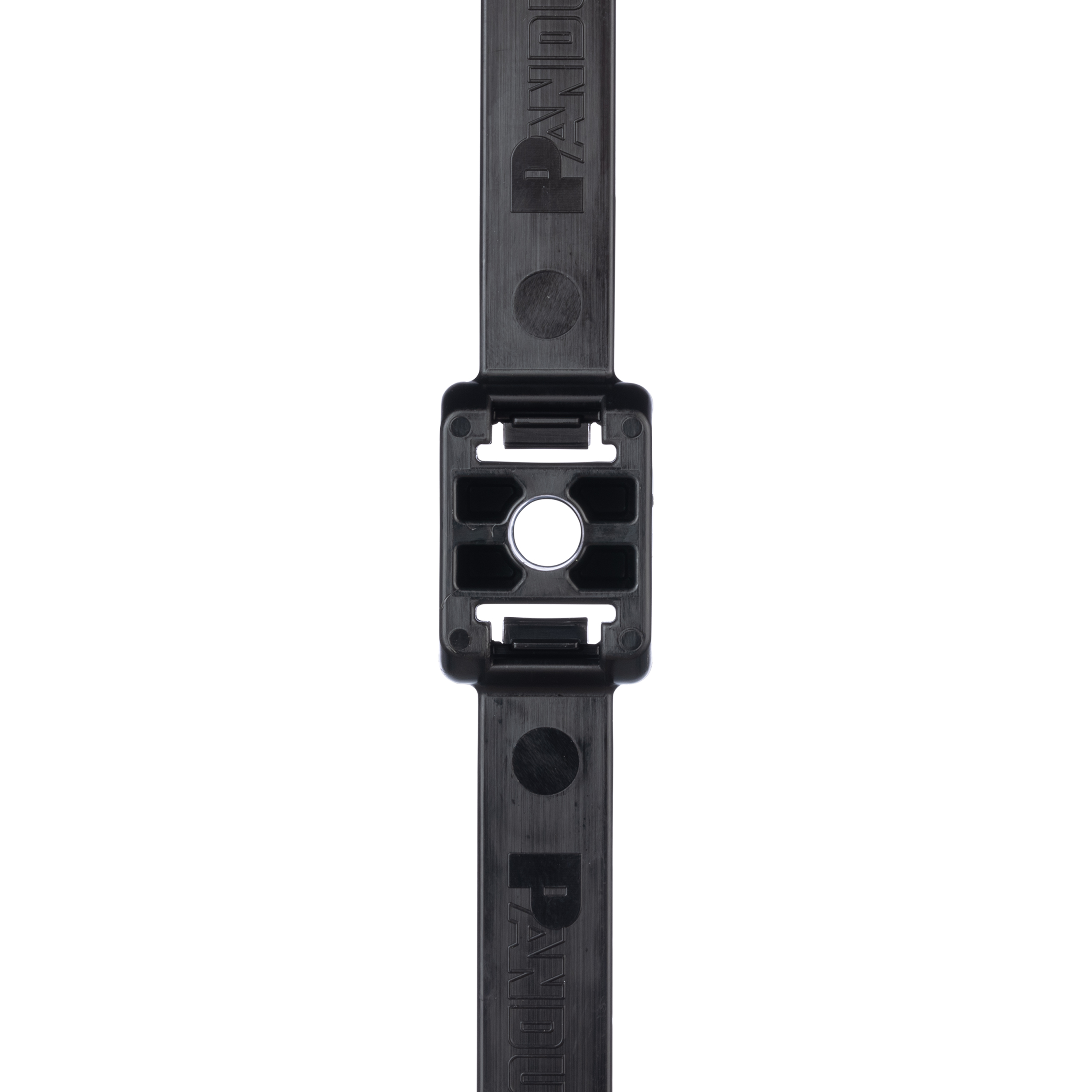 Product image for Panduit PLDC2.5EH-C350 Pan-Ty® PLDC2.5EH-C350 Double Clamp Tie, Blackk, High Heat UV PA6.6, 19.2"L, 150lb