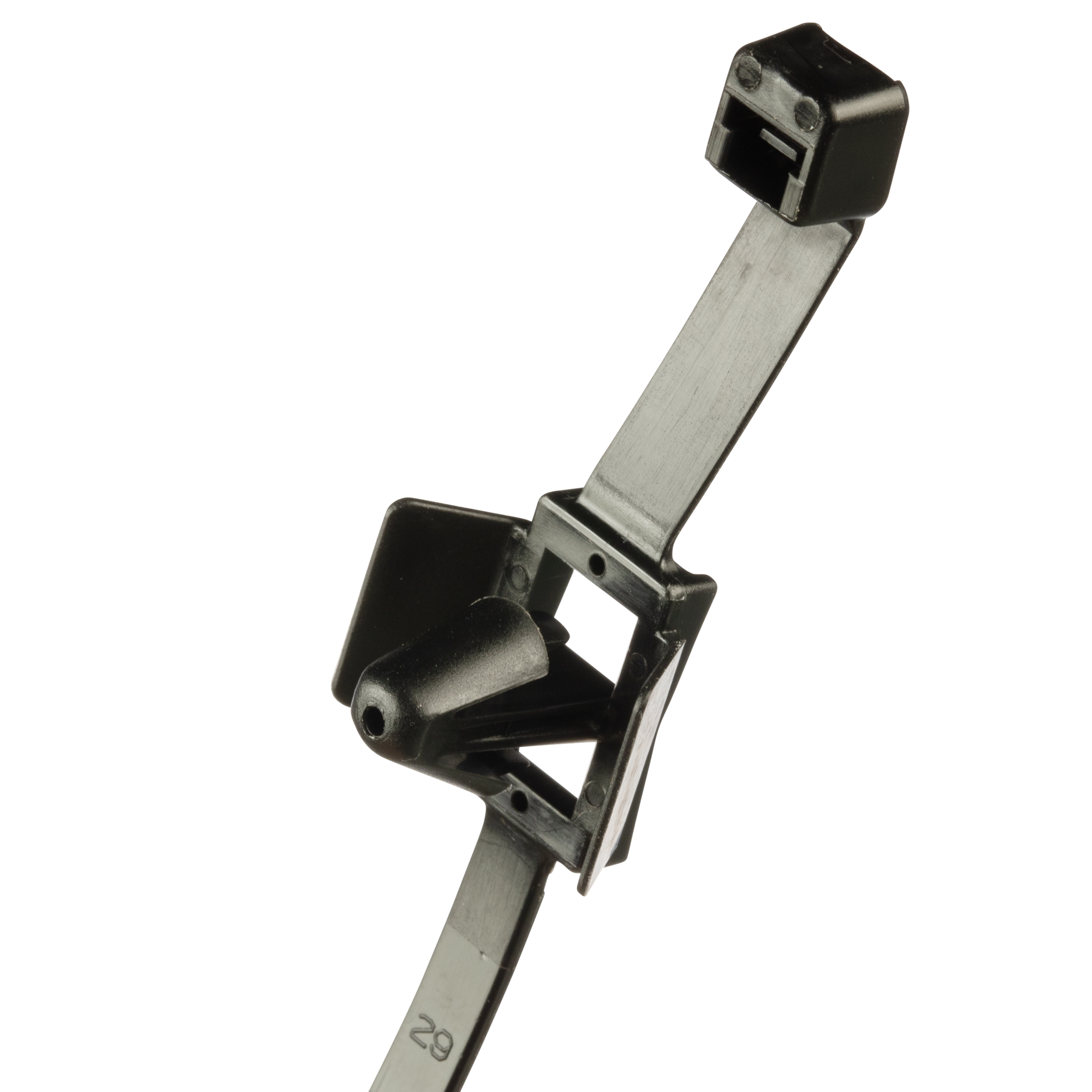 Product image for Panduit PLWP50SE-D30 Wing Push Mount Tie, Black, High Heat PA6.6, 8.2"L, 50lb