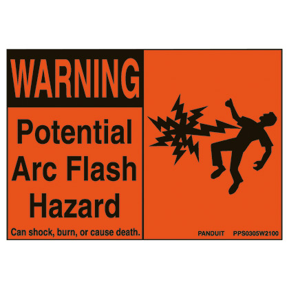 PAN PPS0305W2100 ARC FLASH HAZARD STICKER QTY 1 = 1 STICKER  (SOLD ONLY AS PKG OF 5, NOT INDIVUDALLY)