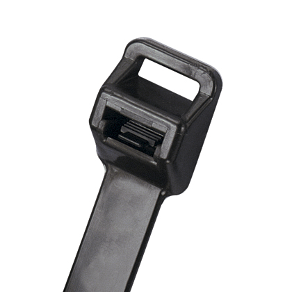 Pan-Ty® PRT6EH-C100 Releasable Cable Tie, Black, UV Polypropylene, 22.2"L, 90lb