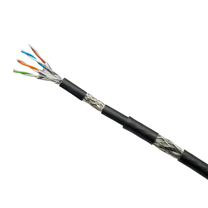 IndustrialNetTM Copper Cable, Cat 7, 22 AWG, S/FTP, Armored, Black
