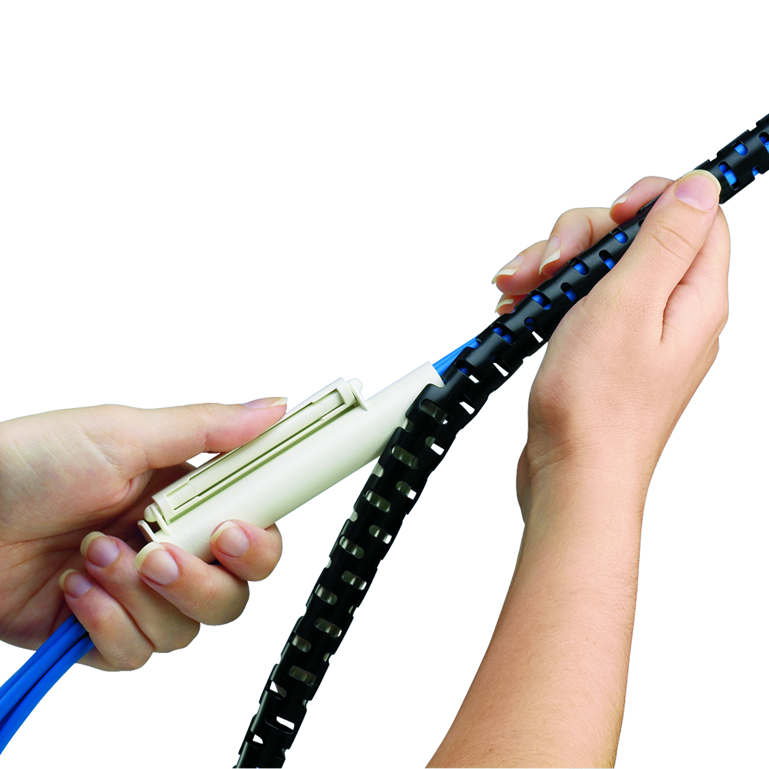 Product image for Panduit PW100F-C Split Harness Wrap, Natural, PE, 1" Nom Dia., PK1