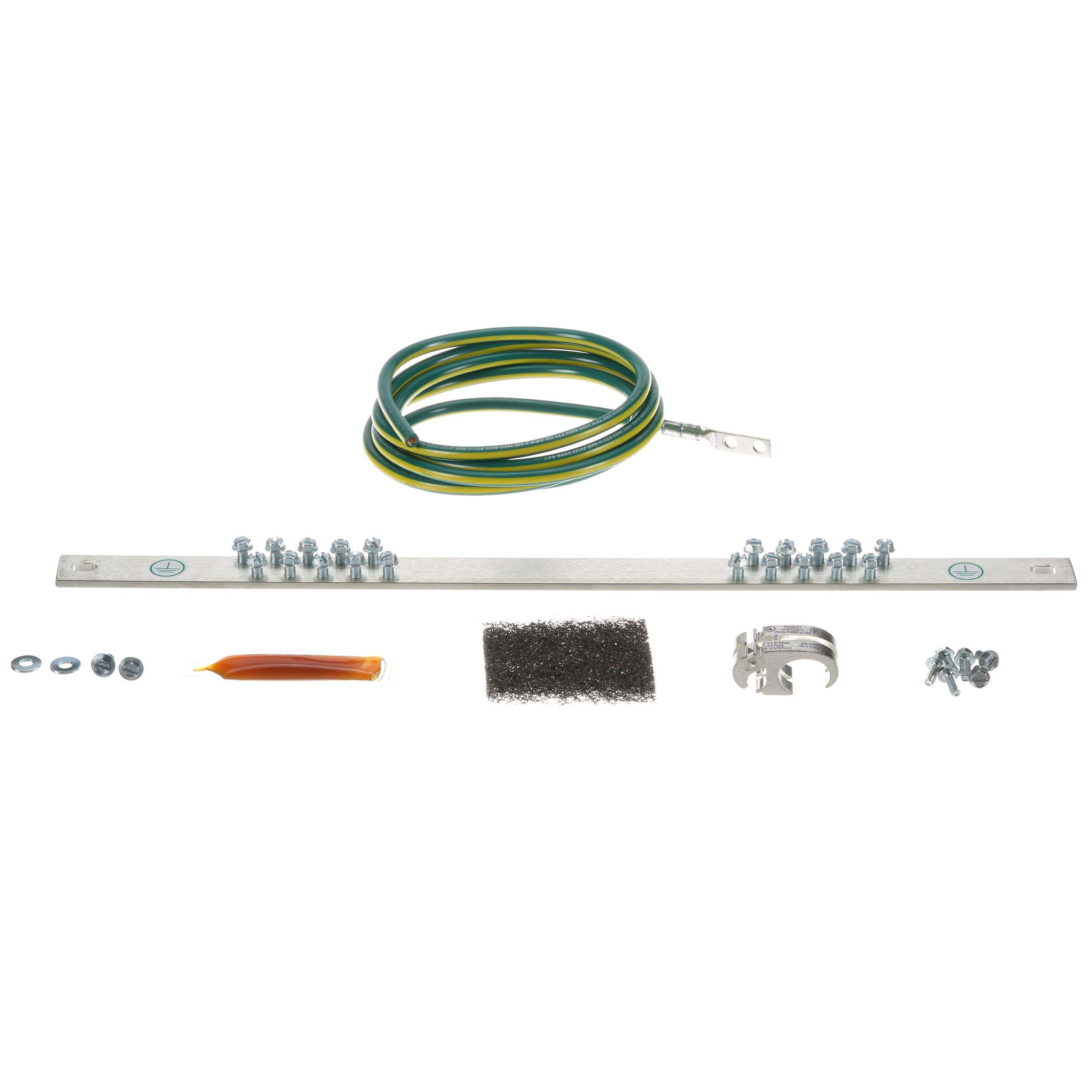 StructuredGround™ RGRKCBNJY Busbar and Jumper Kit, 6AWG, Green/Yellow, PK1