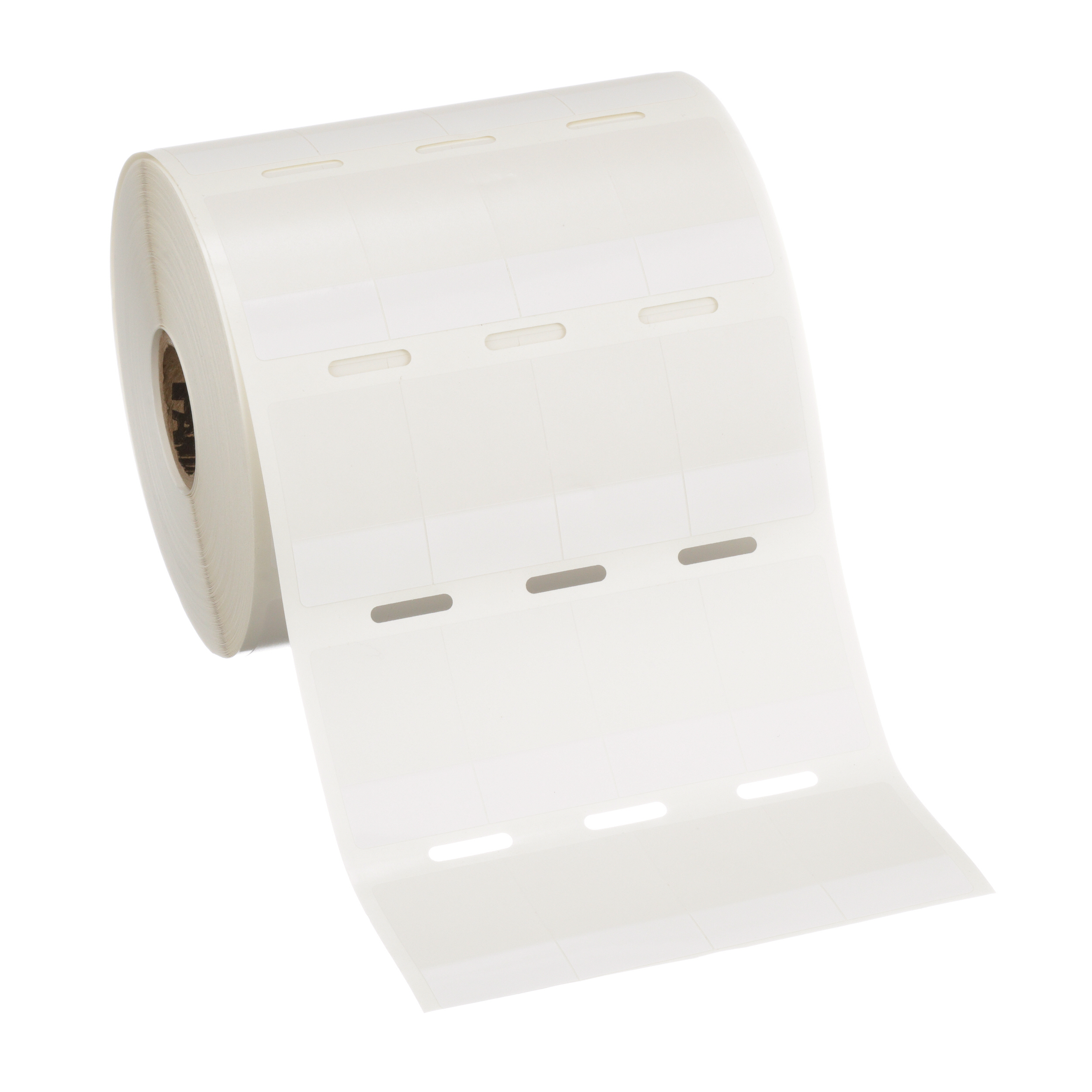 Product image for Panduit S100X125VA1Y Self-Laminated, Vinyl, White, 2500 Lbls, TT, 1.25"x1", 0.38" PO H