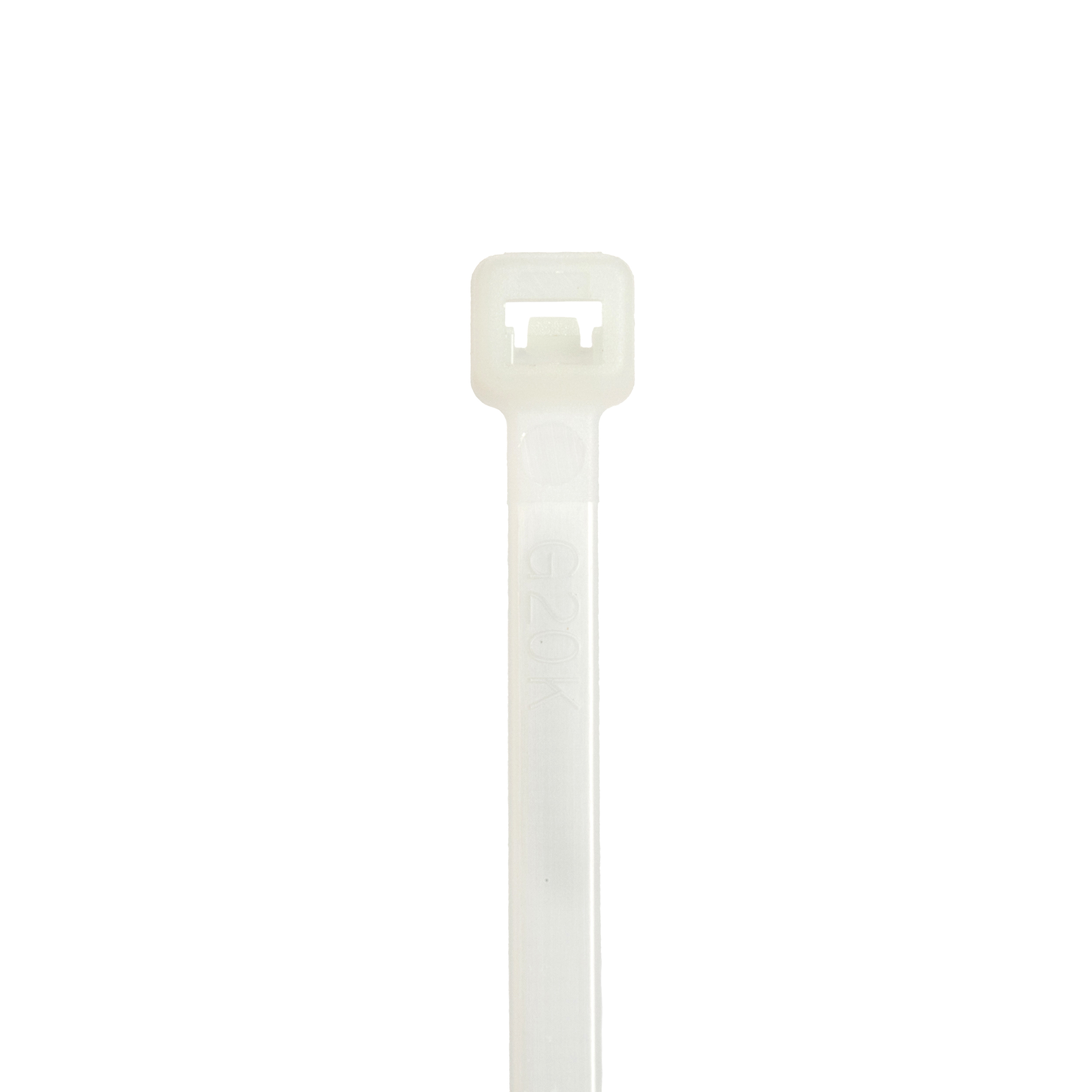 StrongHold™ S12-50-M Cable Tie, Natural, PA 6.6, 50lb Min Loop Tensile, 11.81"