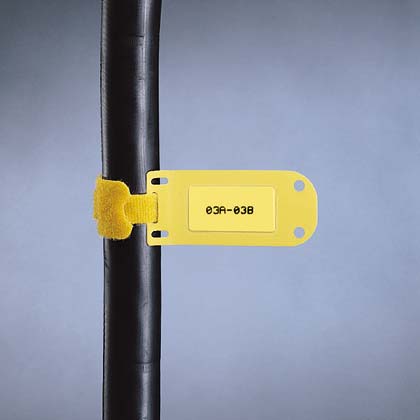 Product image for Panduit SLCT-YL SLCT-YL Label Holder, Self-Lam Vinyl, Yellow, 1.31"x3", PK1