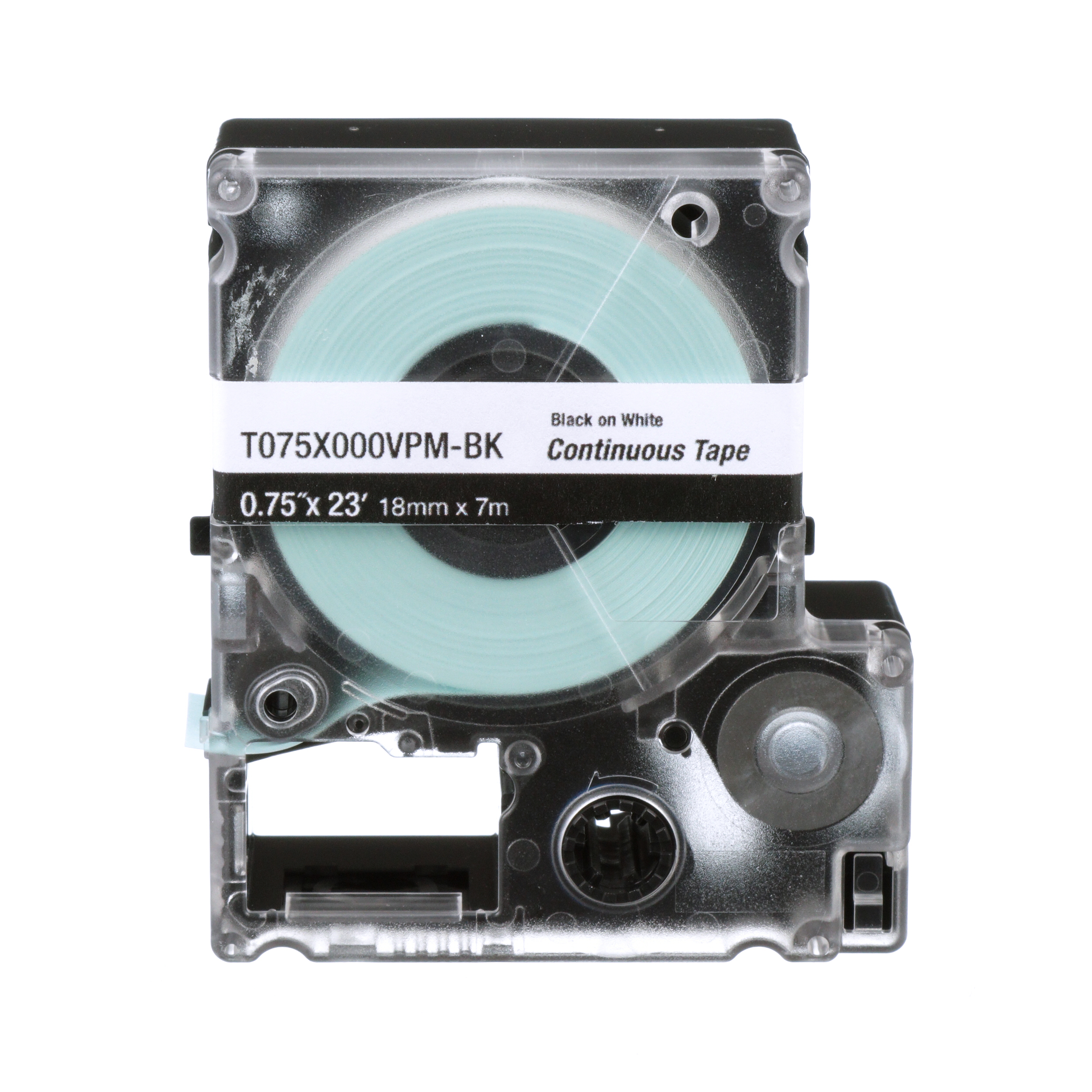 PXE™ T075X000VPM-BK MP Printer Cont. Tape, Safety & ID, Vinyl, Blk/White, .75" W