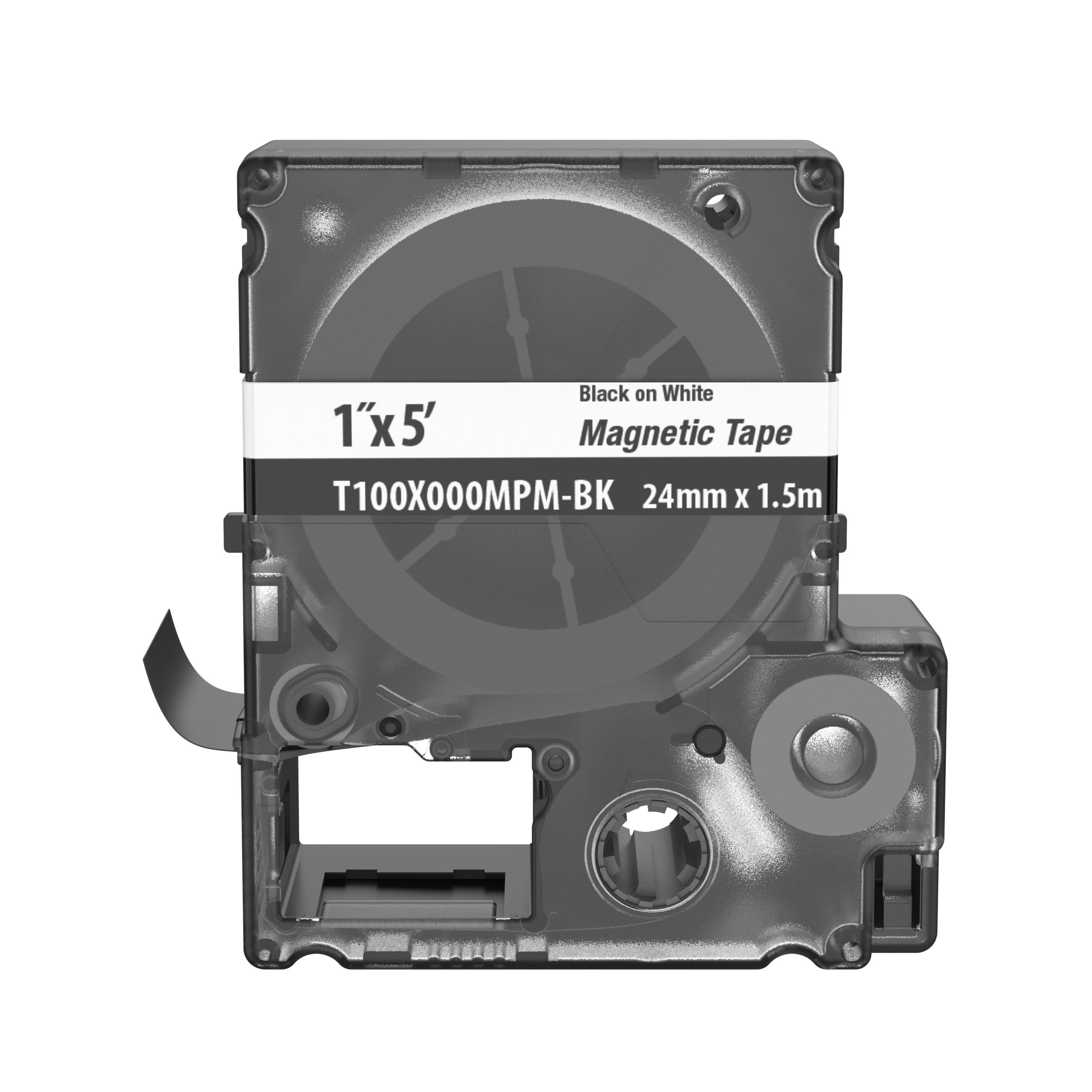 Product image for Panduit T100X000MPM-BK MP Printer Cont. Tape, Safety & ID, Magnetic, Black/White, 1" W
