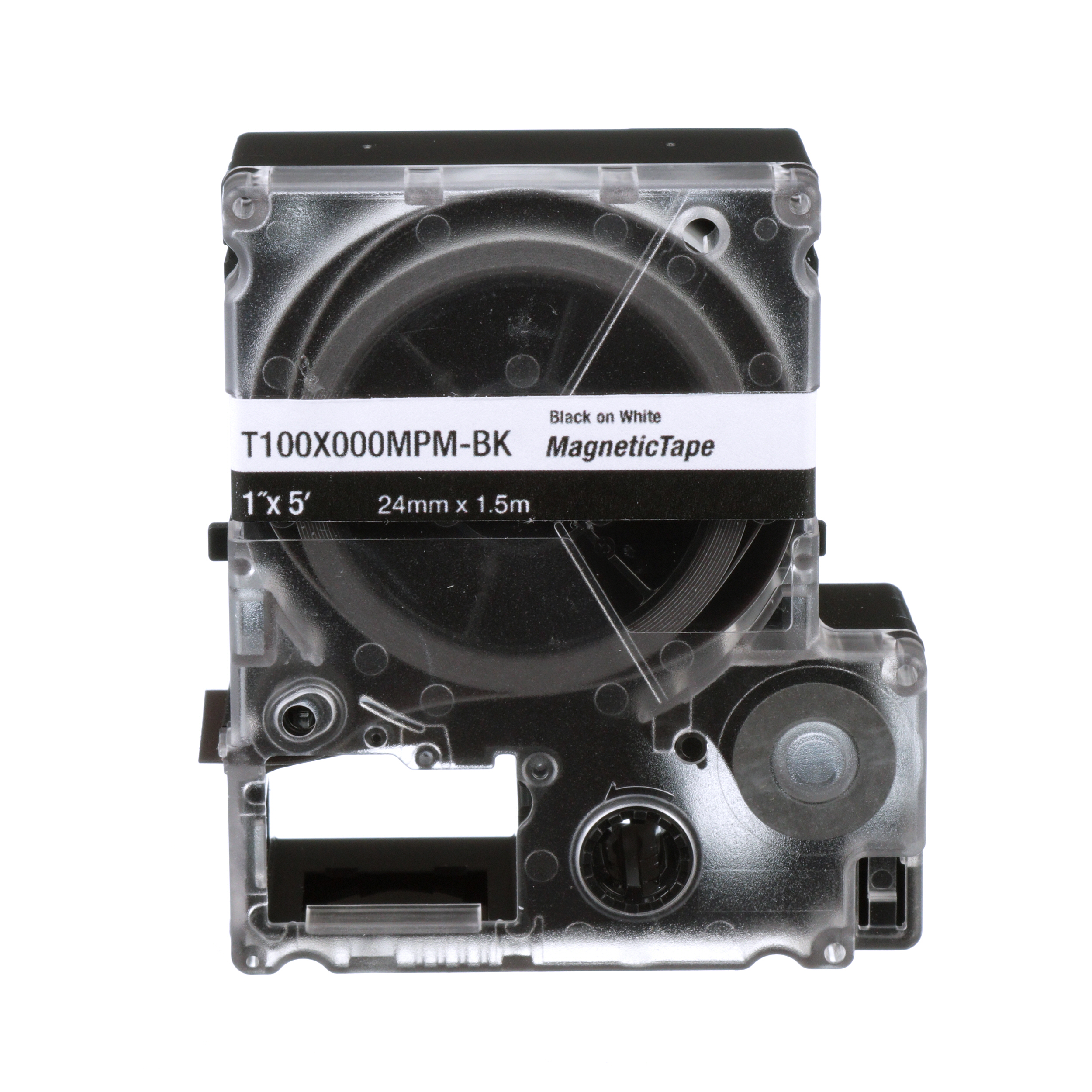 PXE™ T100X000MXM-BK MP Printer Cont. Tape, Safety & ID, Magnetic, Blk/Ylw, 1" W