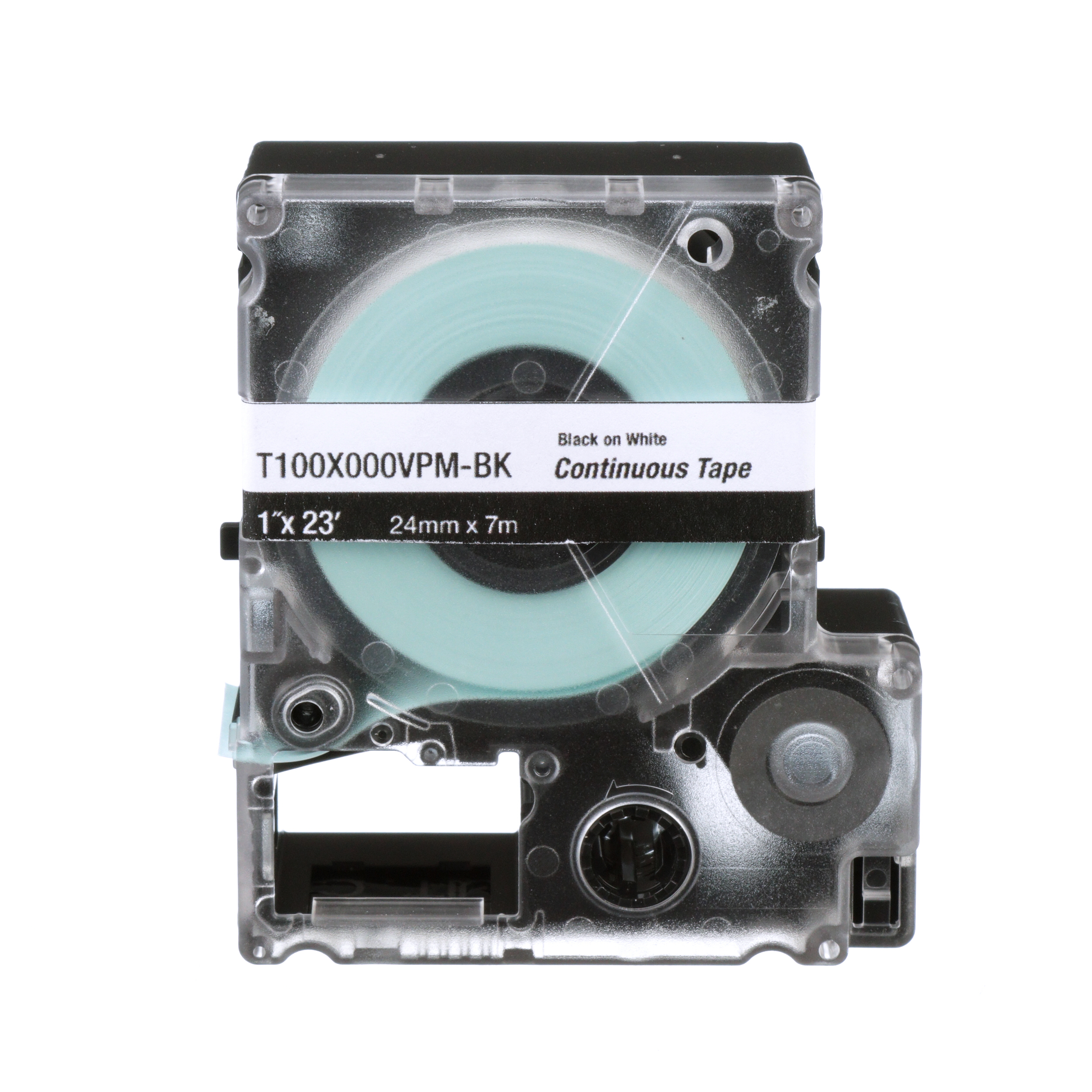 Panduit T100X000VPM-BK vinyl continuous tape cassettes are quick and easy to load. These label cassettes, used with our EasyMark™ Plus labeling software, allows you to create custom pipe markers, voltage markers, signs, bin markers, and network identification labels on demand. Continuous tape is whi