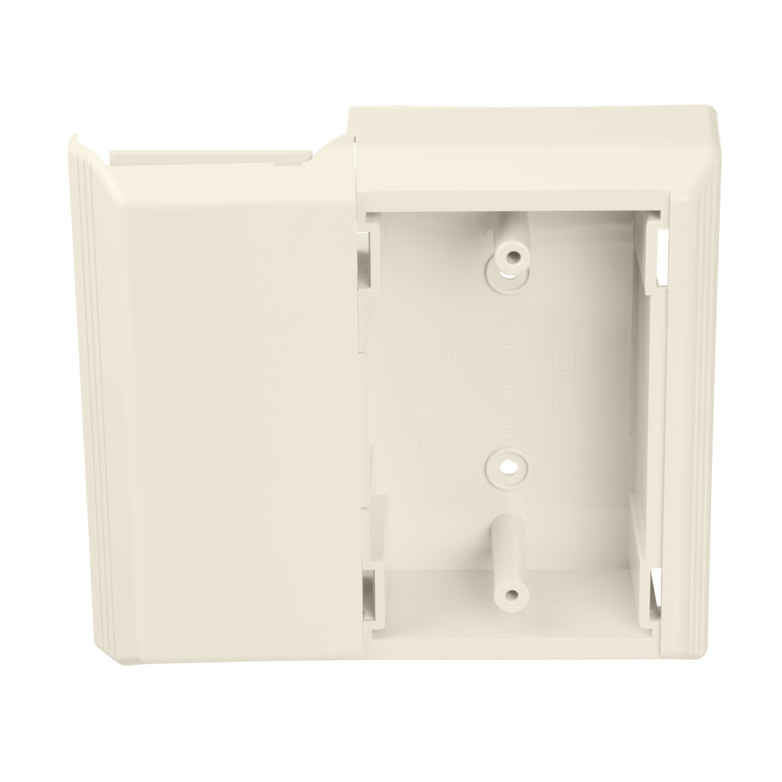 Product image for Panduit T45WCIW Surface Raceway, T-45 Offset Bracket for Faceplate, Off-White