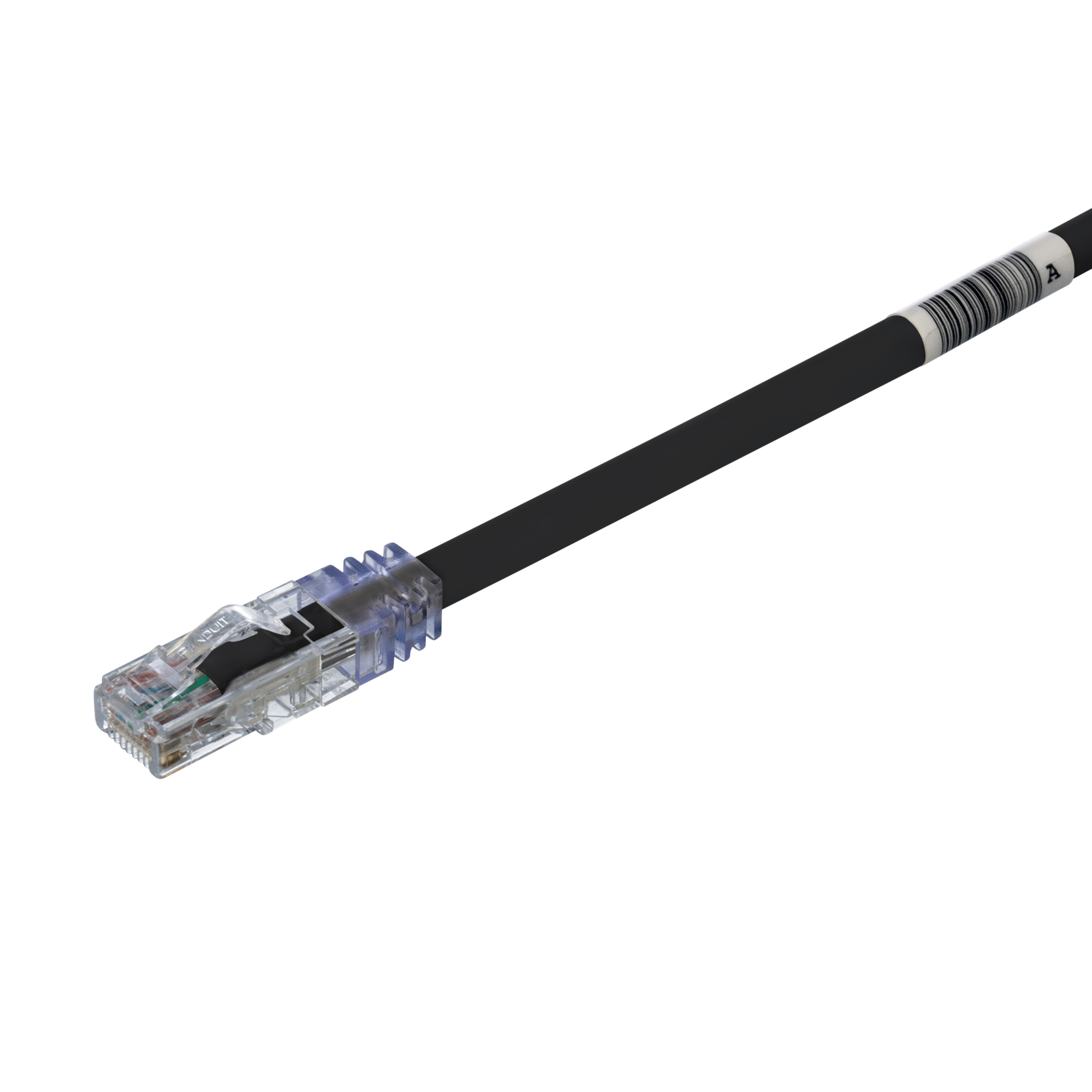 Product image for Panduit UTP6AX8BL Cat 6A 24 AWG UTP Copper Patch Cord, 8 ft, Black
