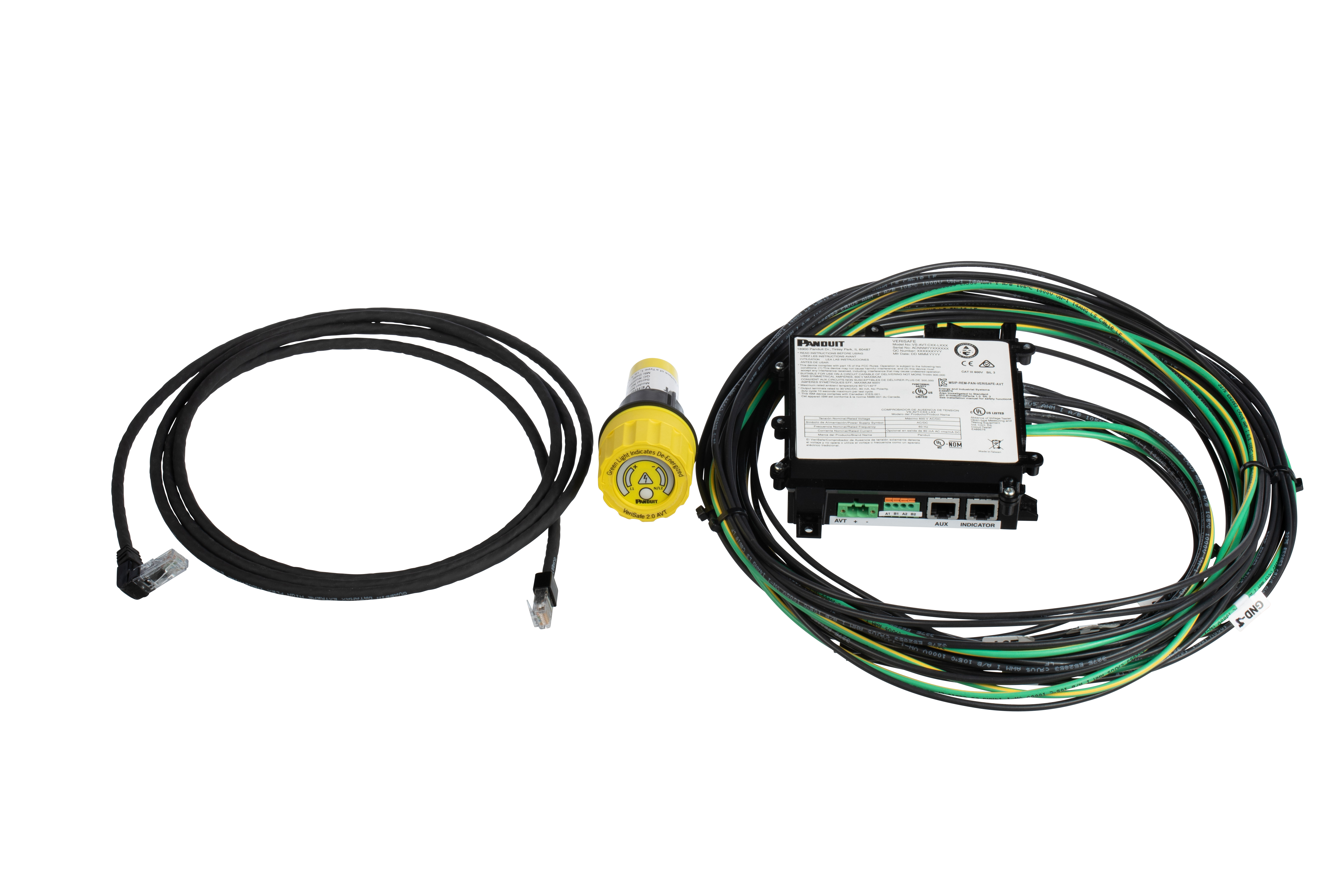 Product image for Panduit VS2-AVT-1PB-08 VeriSafe 2.0 AVT 1P, 8' (2.4m) system cable, Battery Indicator