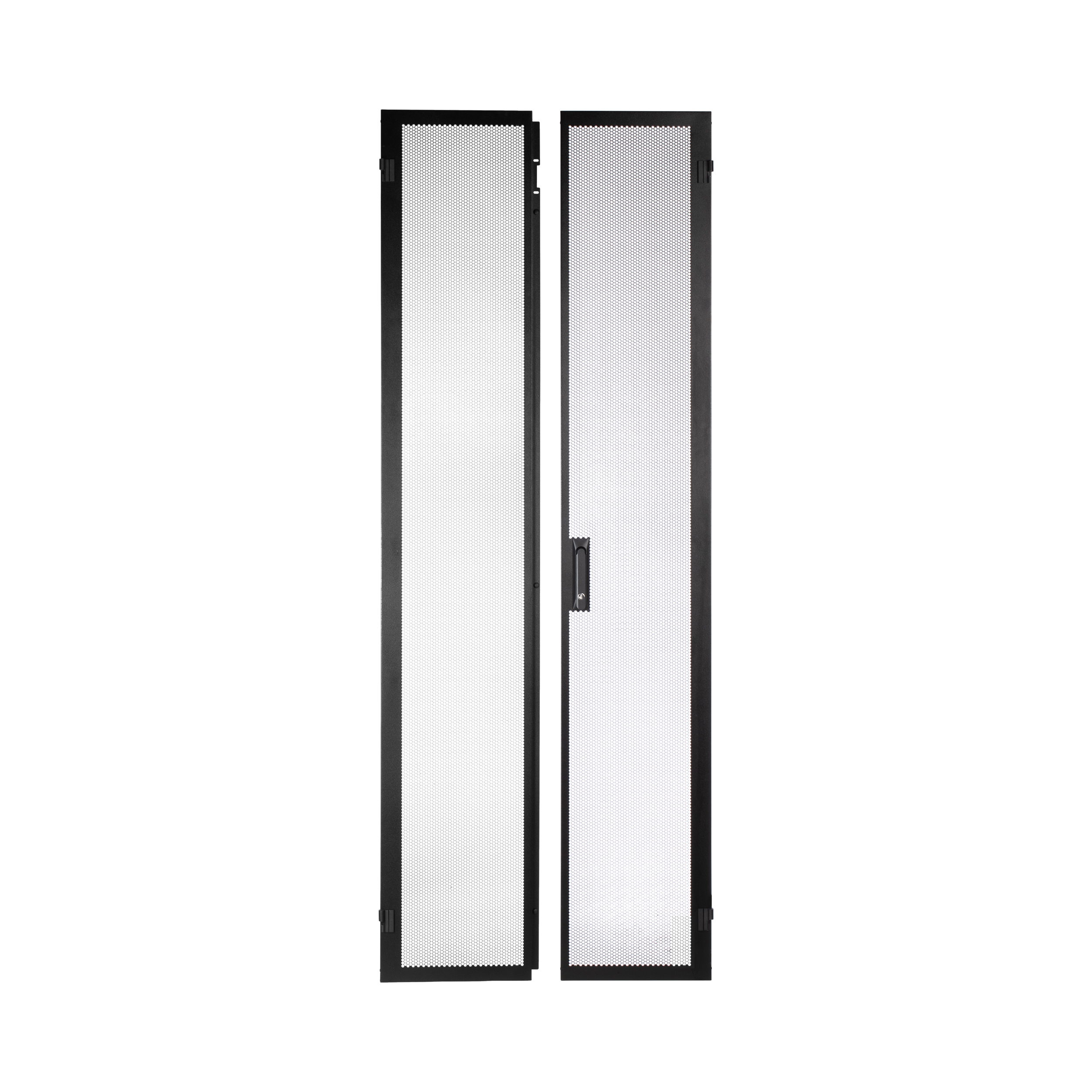 Split Hinged Door, Perforated, 600mmx51RU, Black