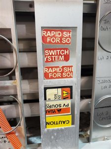 Partial solar labels in a testing chamber to test durability